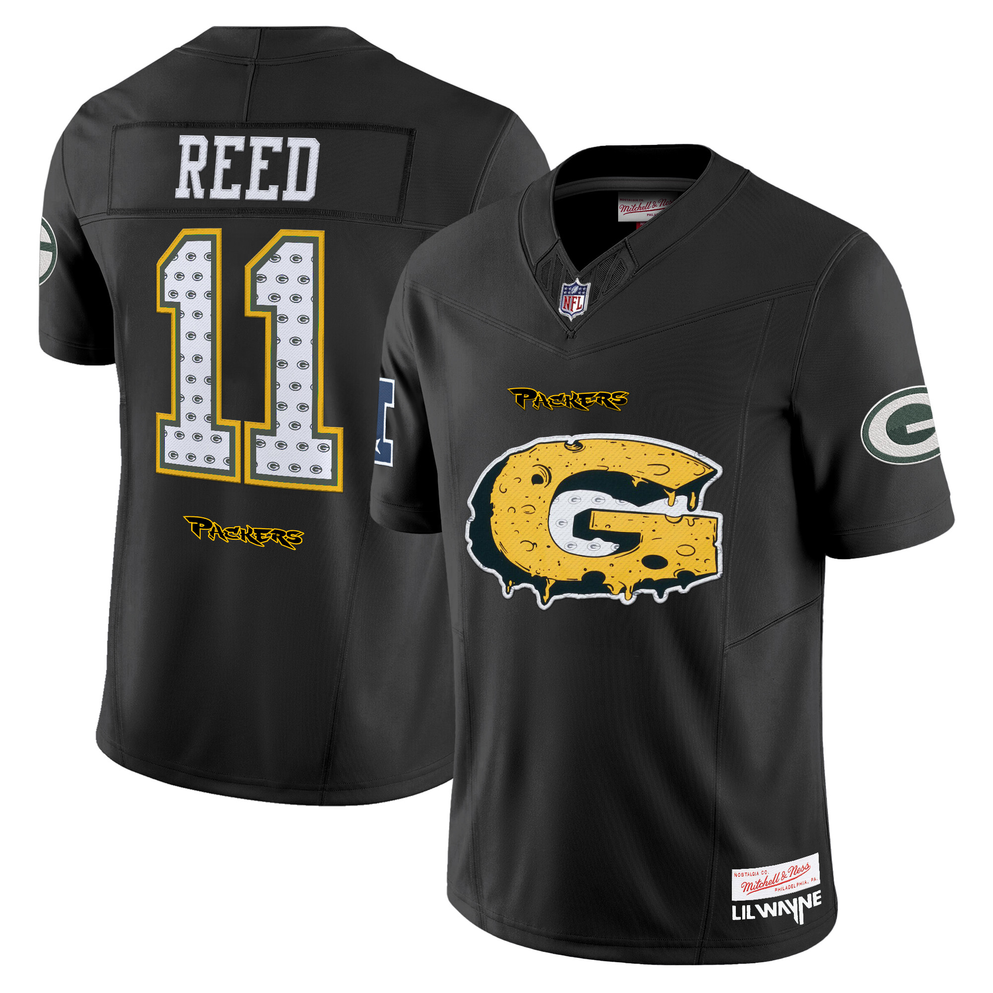 Men's Green Bay Packers 'Cheesehead' x 'Tha Carter VI' Style Vapor Limited Jayden Reed Jersey - All Stitched