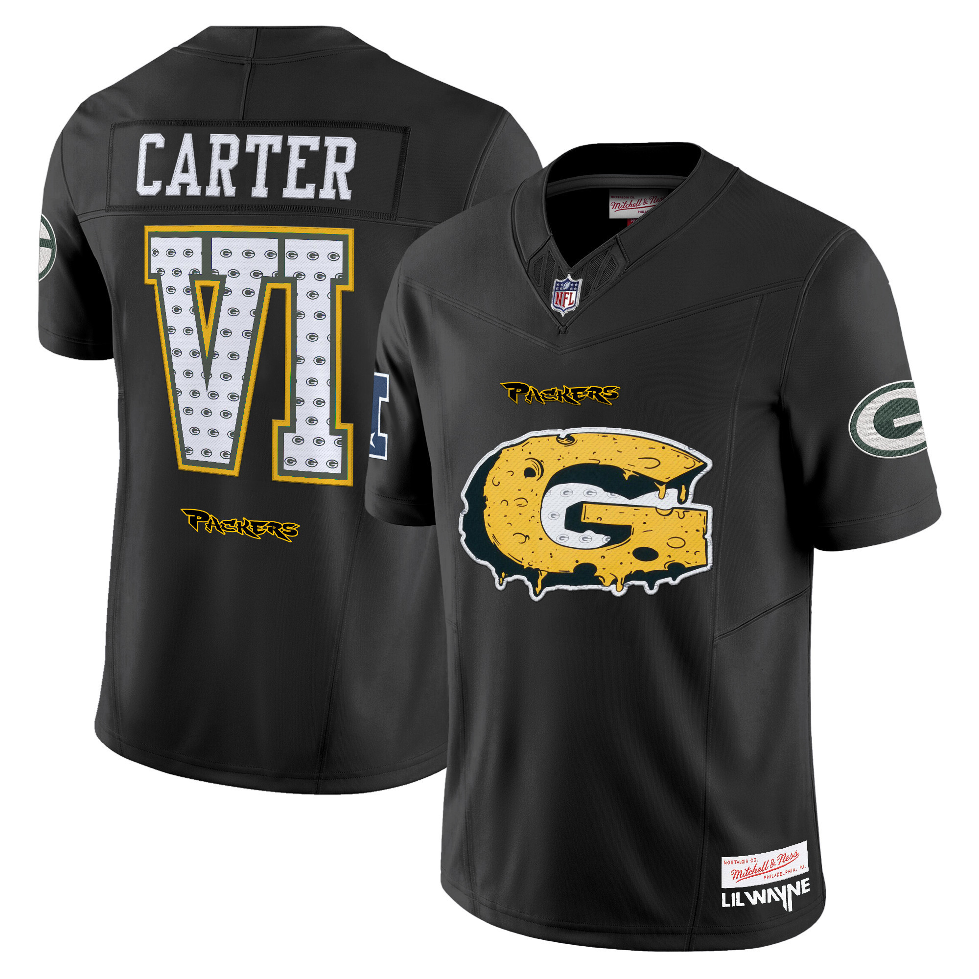 Men's Green Bay Packers 'Cheesehead' x 'Tha Carter VI' Style Vapor Limited Lil Wayne Jersey - All Stitched