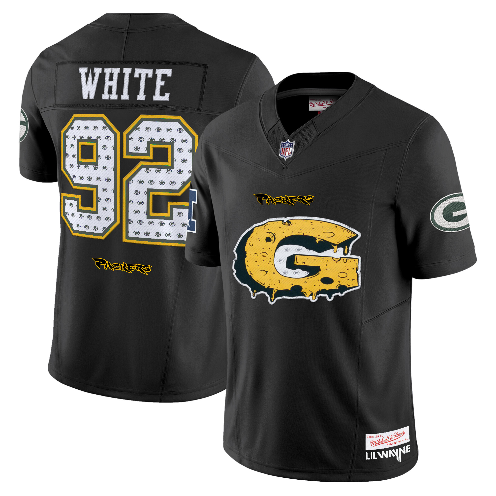 Men's Green Bay Packers 'Cheesehead' x 'Tha Carter VI' Style Vapor Limited Reggie White Jersey - All Stitched