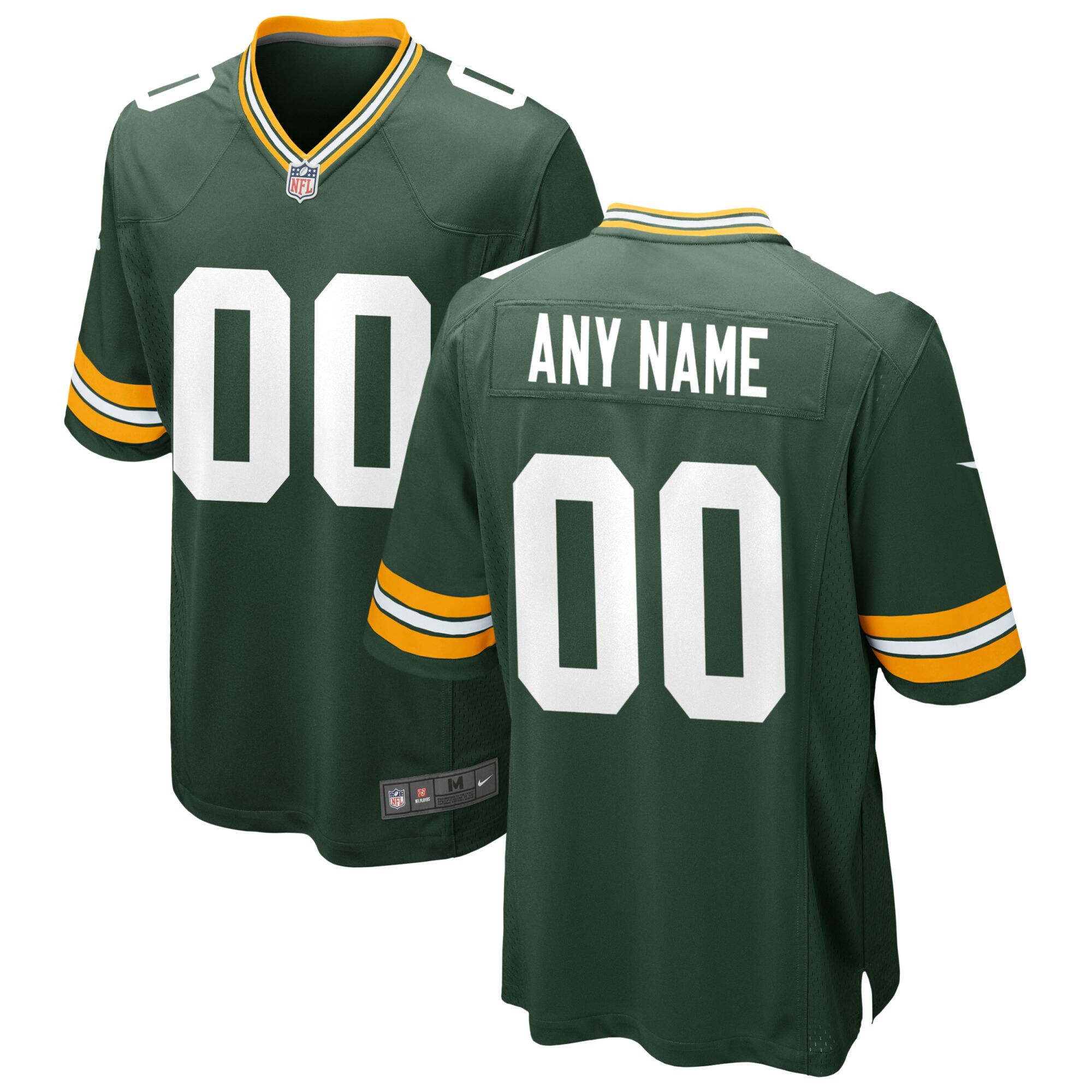 Men's Green Bay Packers Custom Green Home Green Jersey - All Stitched