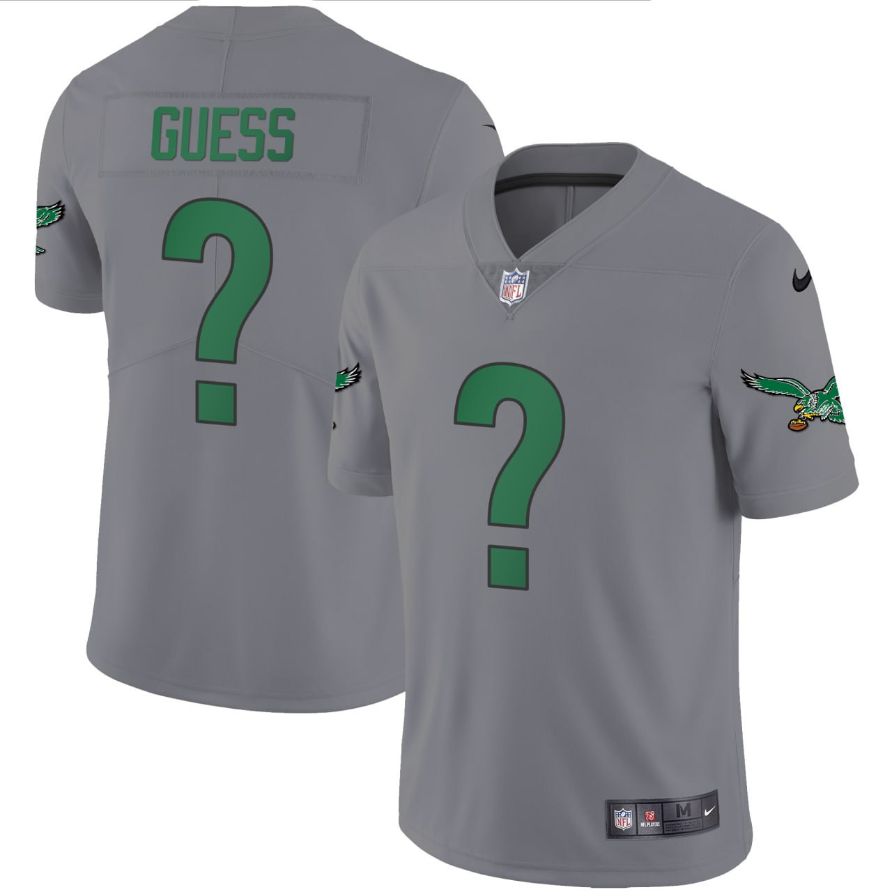 Men's Guess Philadelphia Eagles Gray Gray Jersey - All Stitched