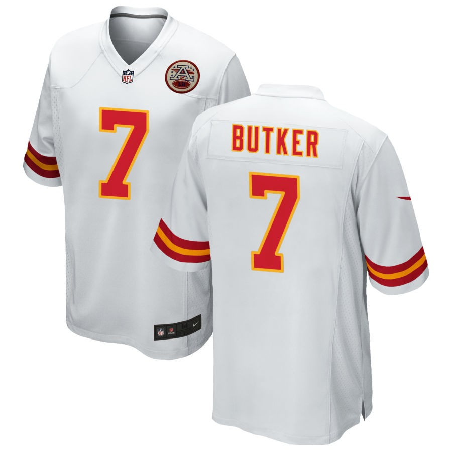 Men's Harrison Butker Kansas City Chiefs White Jersey - All Stitched