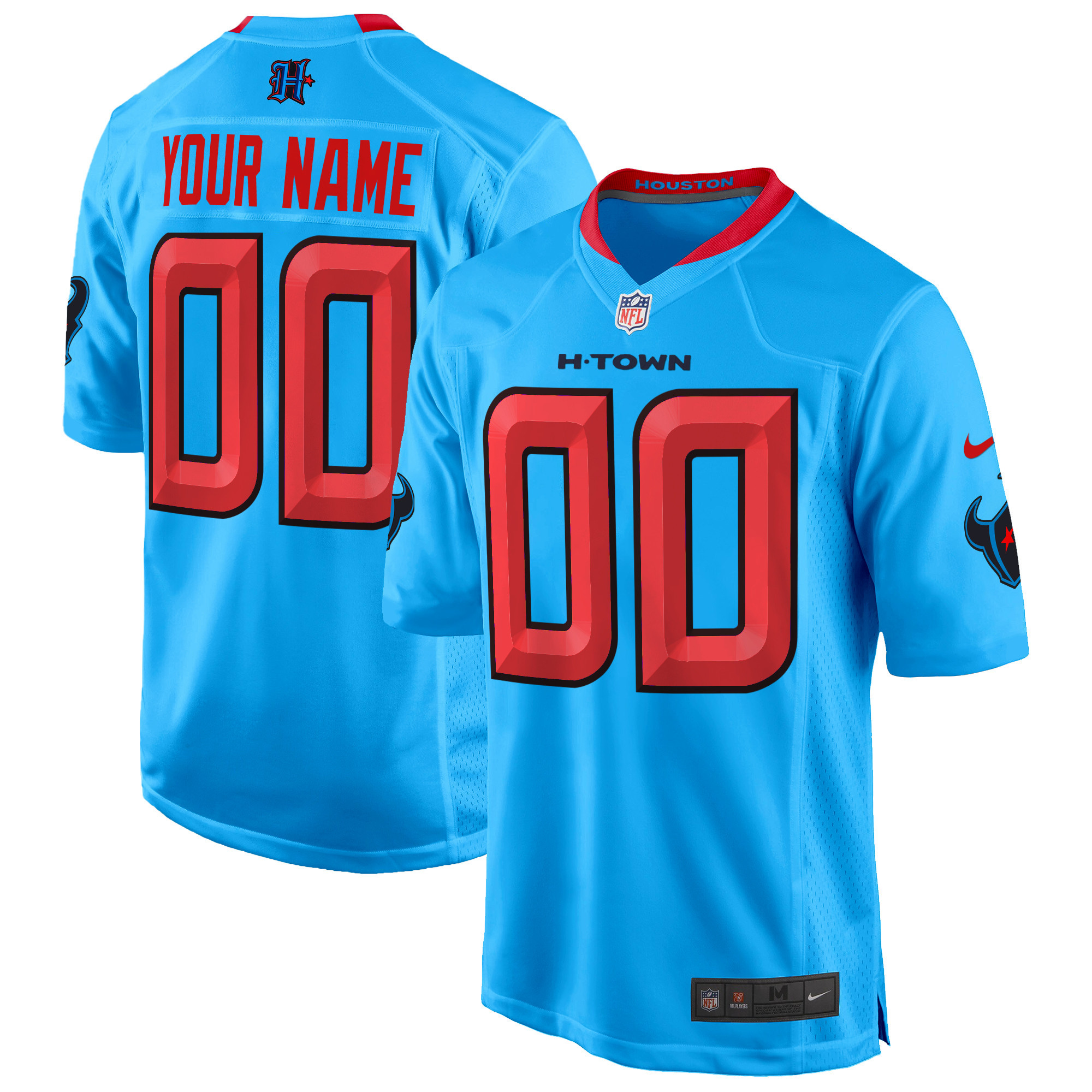 Men's Houston Texans 2024 Game Custom Blue Jersey - All Stitched