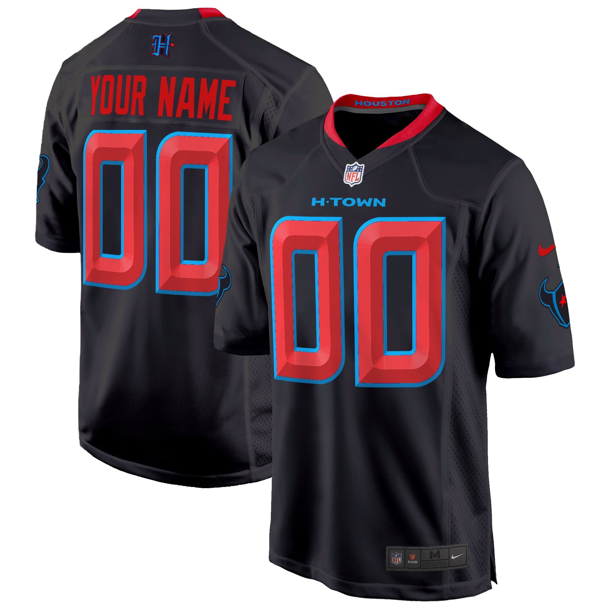 Men's Houston Texans 2024 Game Custom Navy Limited Jersey - All Stitched