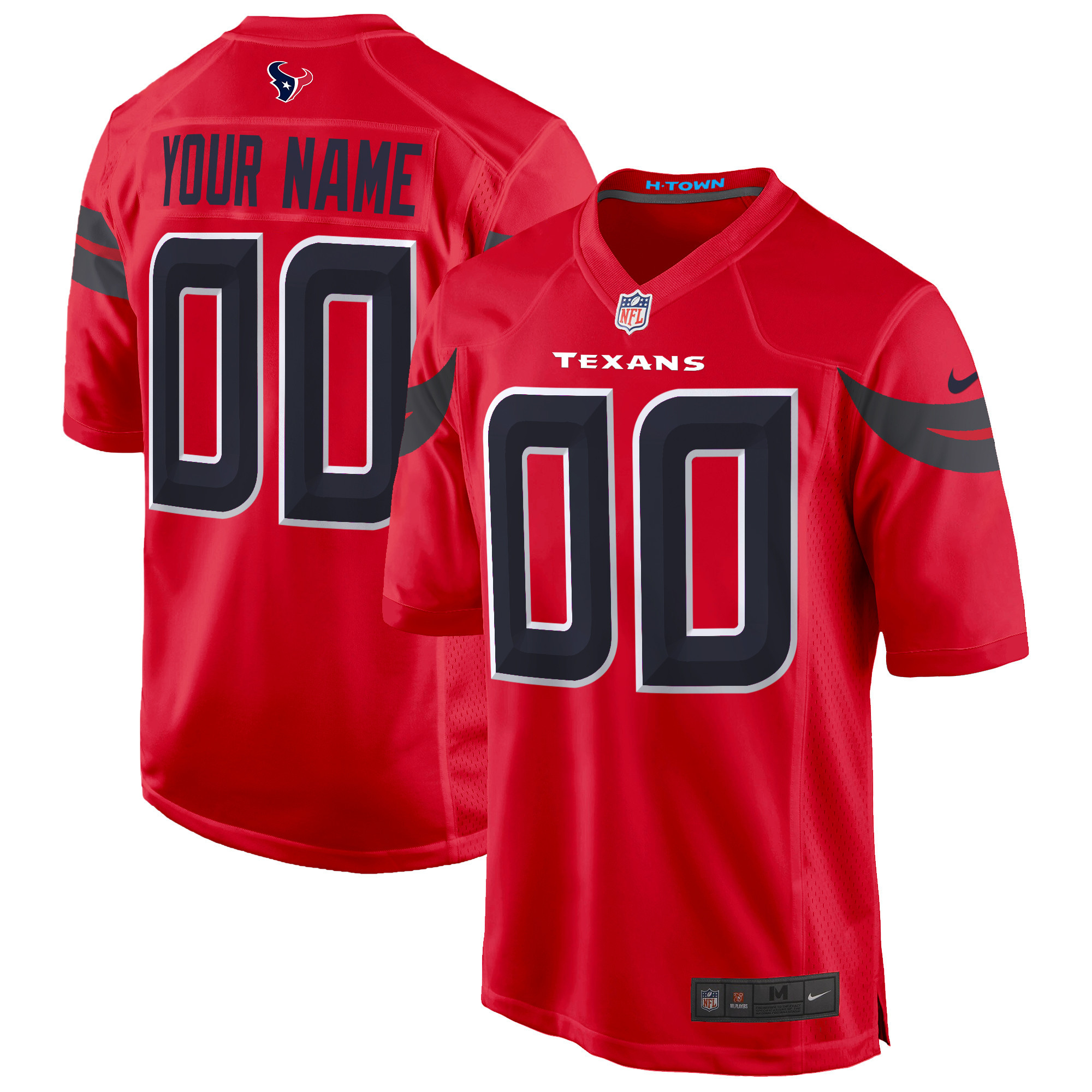 Men's Houston Texans 2024 Game Custom Red Jersey - All Stitched