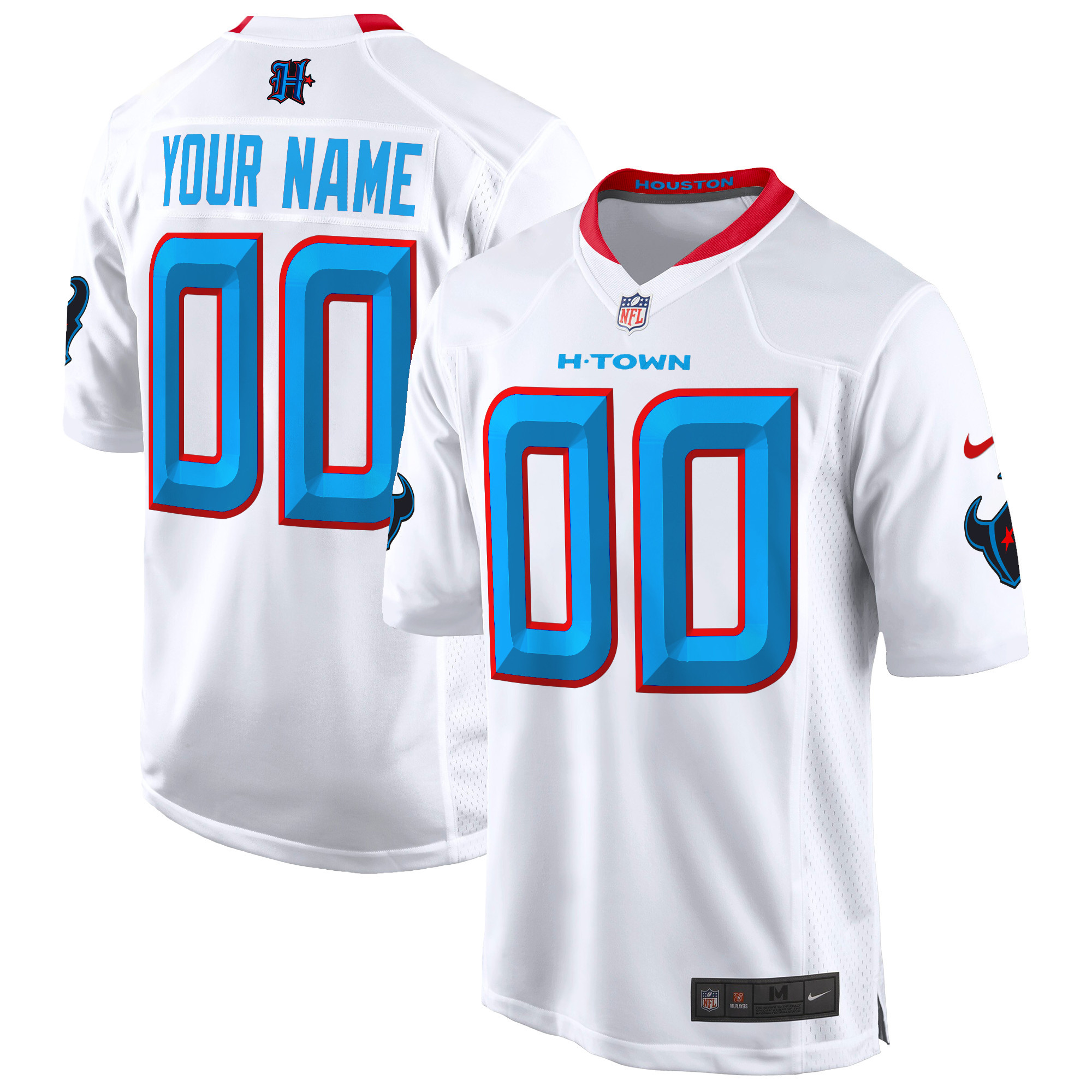 Men's Houston Texans 2024 Game Custom White Jersey - All Stitched