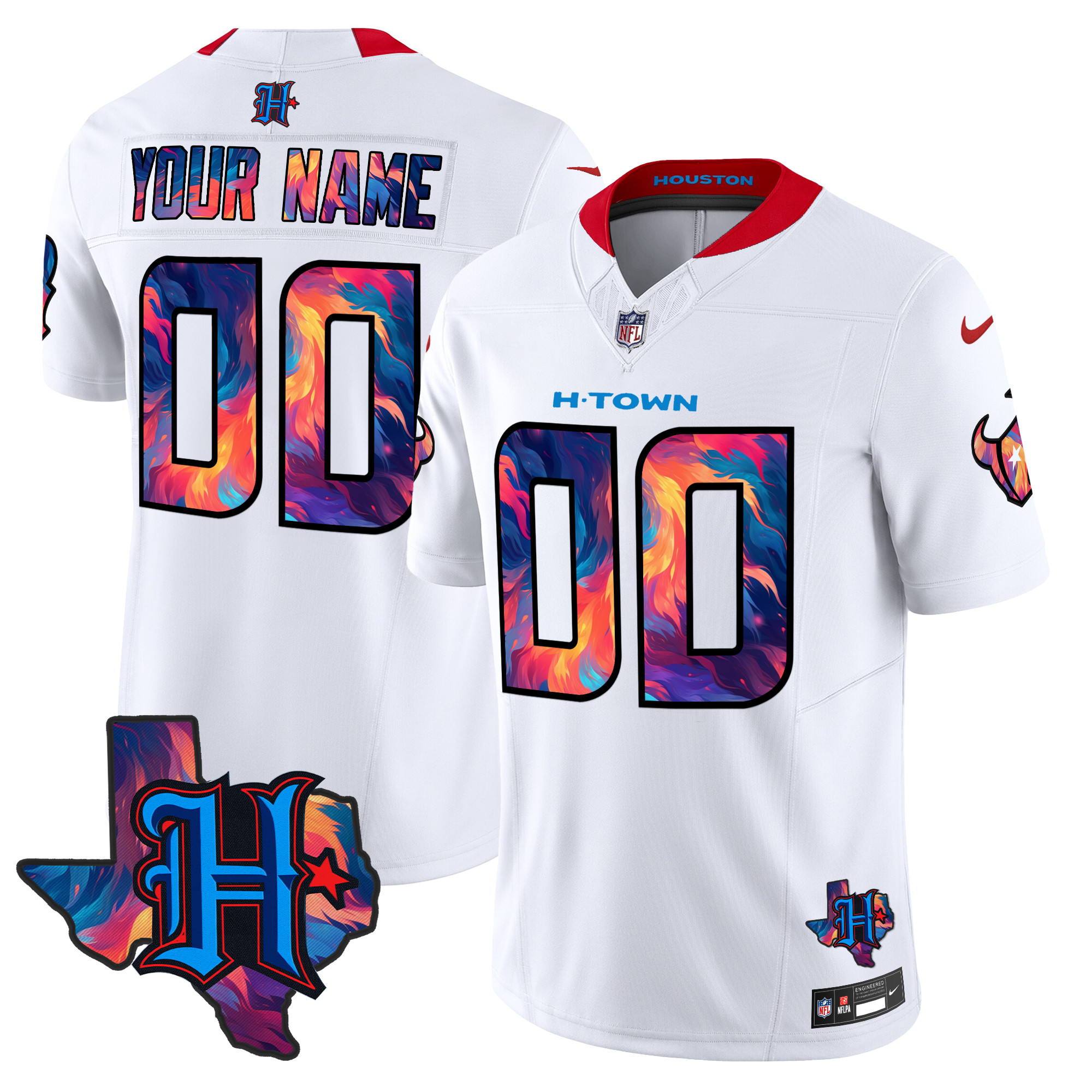 Men's Houston Texans 2024 Special Vapor Limited Custom White Jersey - All Stitched