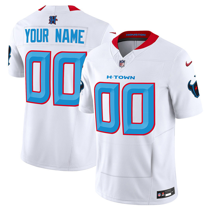 Men's Houston Texans 2024 Vapor Hand Warmer Custom White Jersey - All Stitched