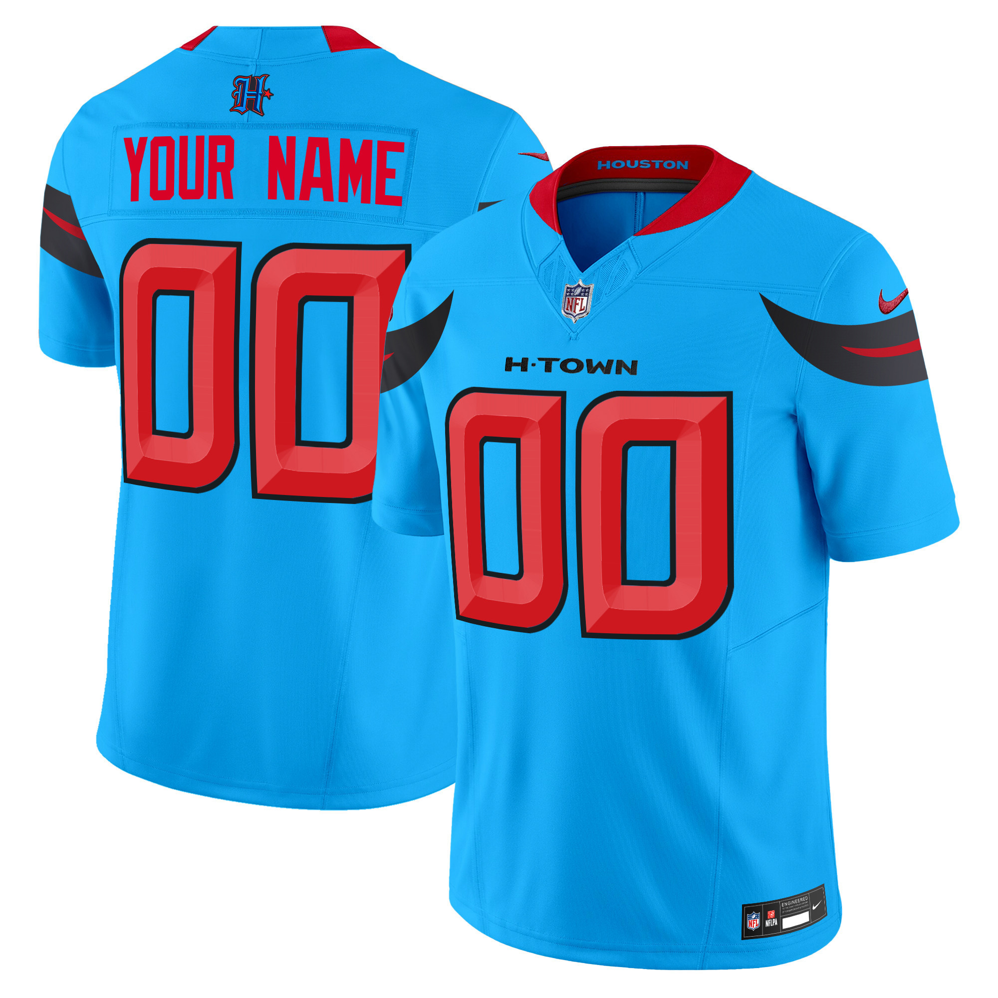 Men's Houston Texans 2024 Vapor Limited Custom Blue Jersey - All Stitched