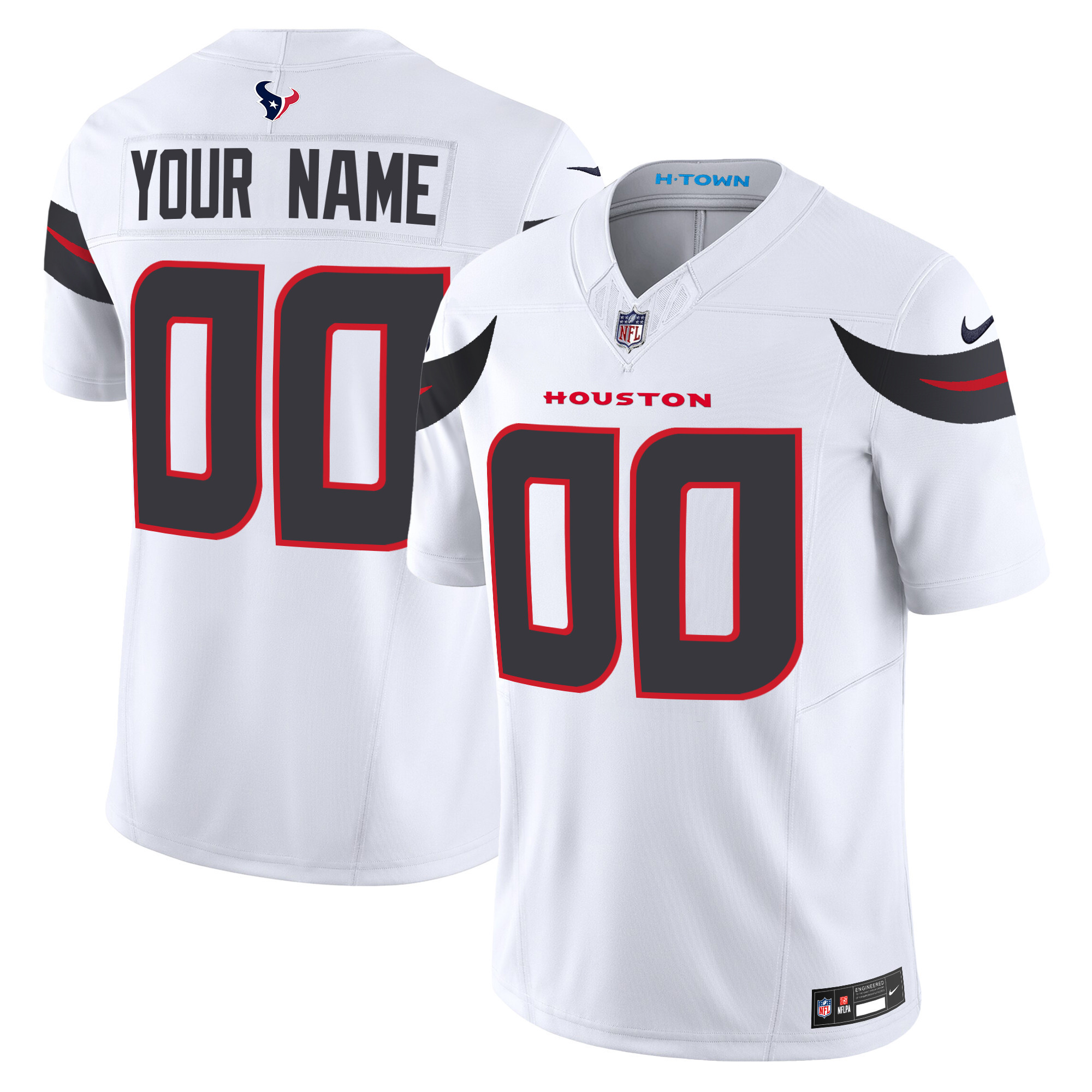 Men's Houston Texans 2024 Vapor Limited Custom White Jersey - All Stitched