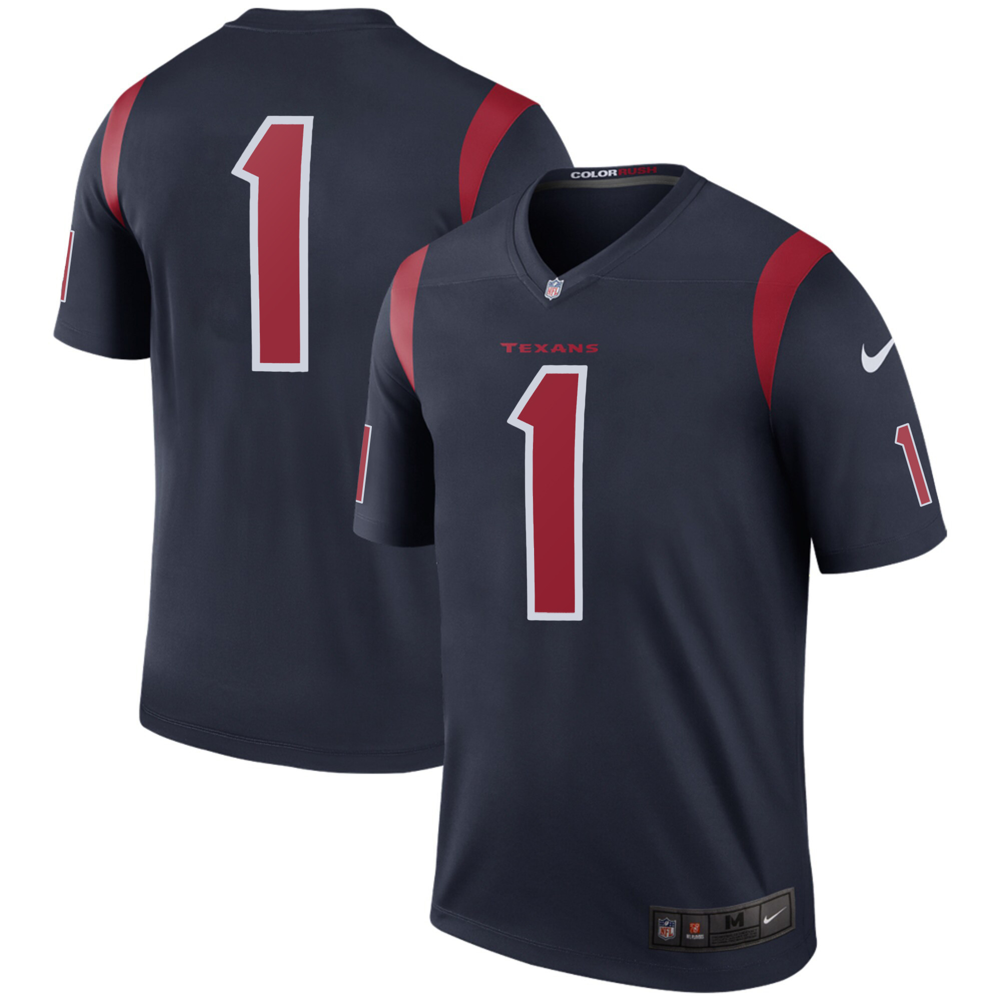 Men's Houston Texans Color Rush Legend Game #1 Team Jersey - All Stitched