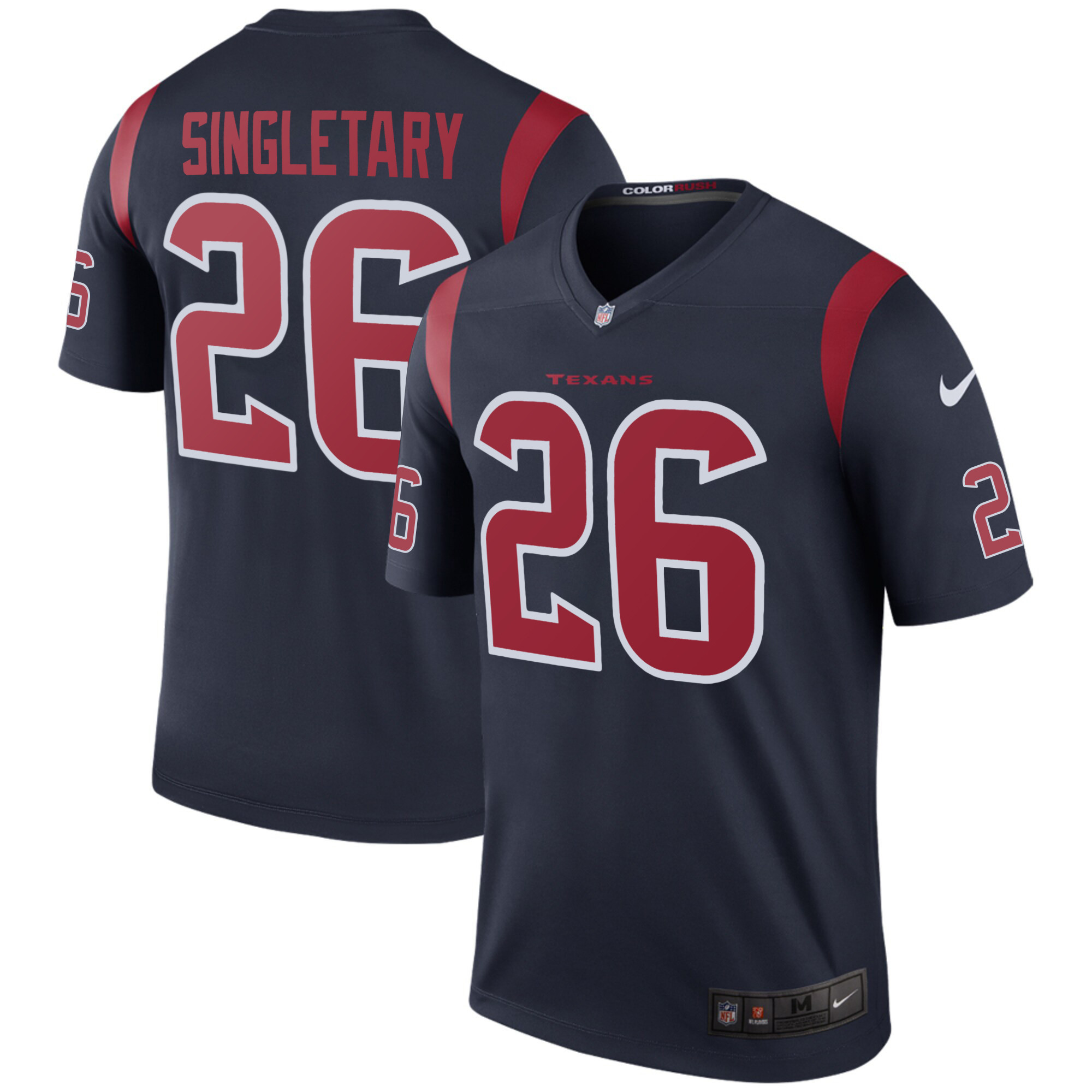Men's Houston Texans Color Rush Legend Game Devin Singletary Jersey - All Stitched