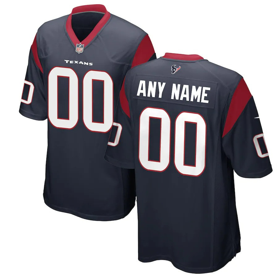 Men's Houston Texans Custom Navy Jersey - All Stitched