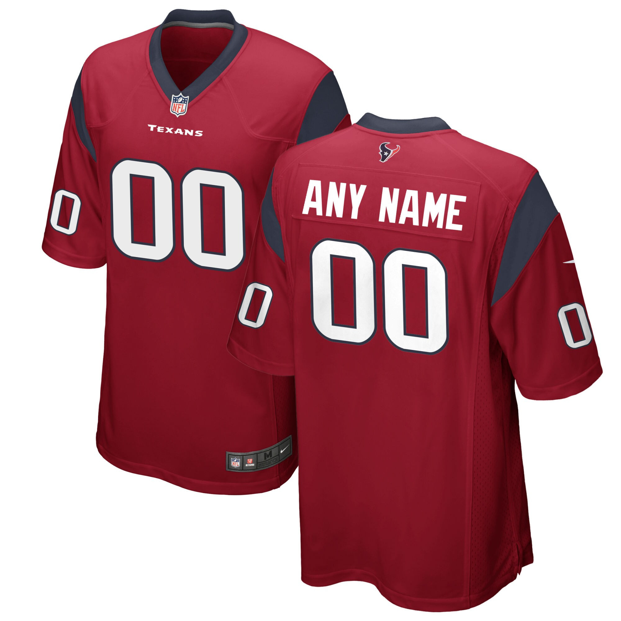 Men's Houston Texans Custom Red Jersey - All Stitched