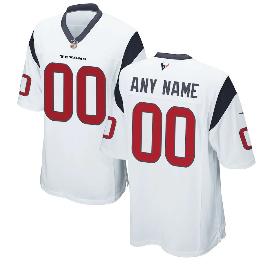 Men's Houston Texans Custom White Jersey - All Stitched