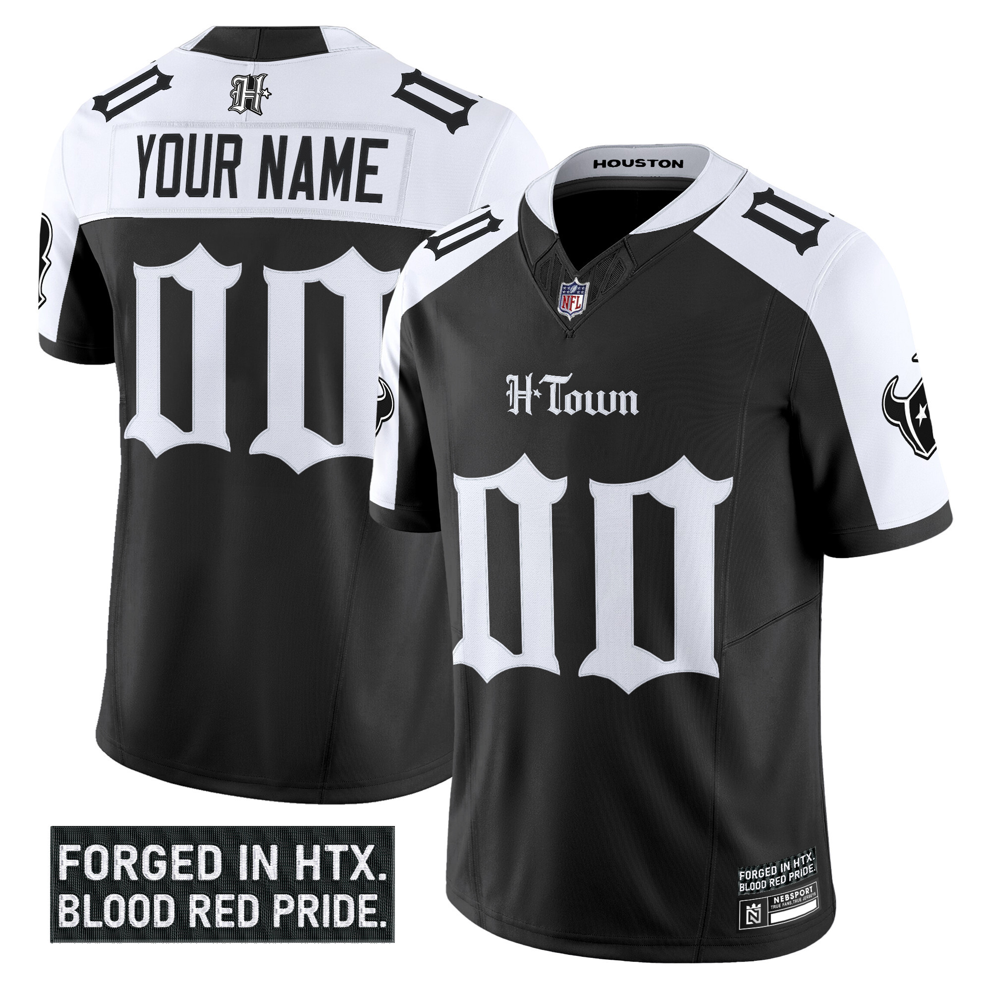 Men's Houston Texans 'Gothic Lone Star Shadows Edition' Vapor Limited Custom Alternate Jersey - All Stitched