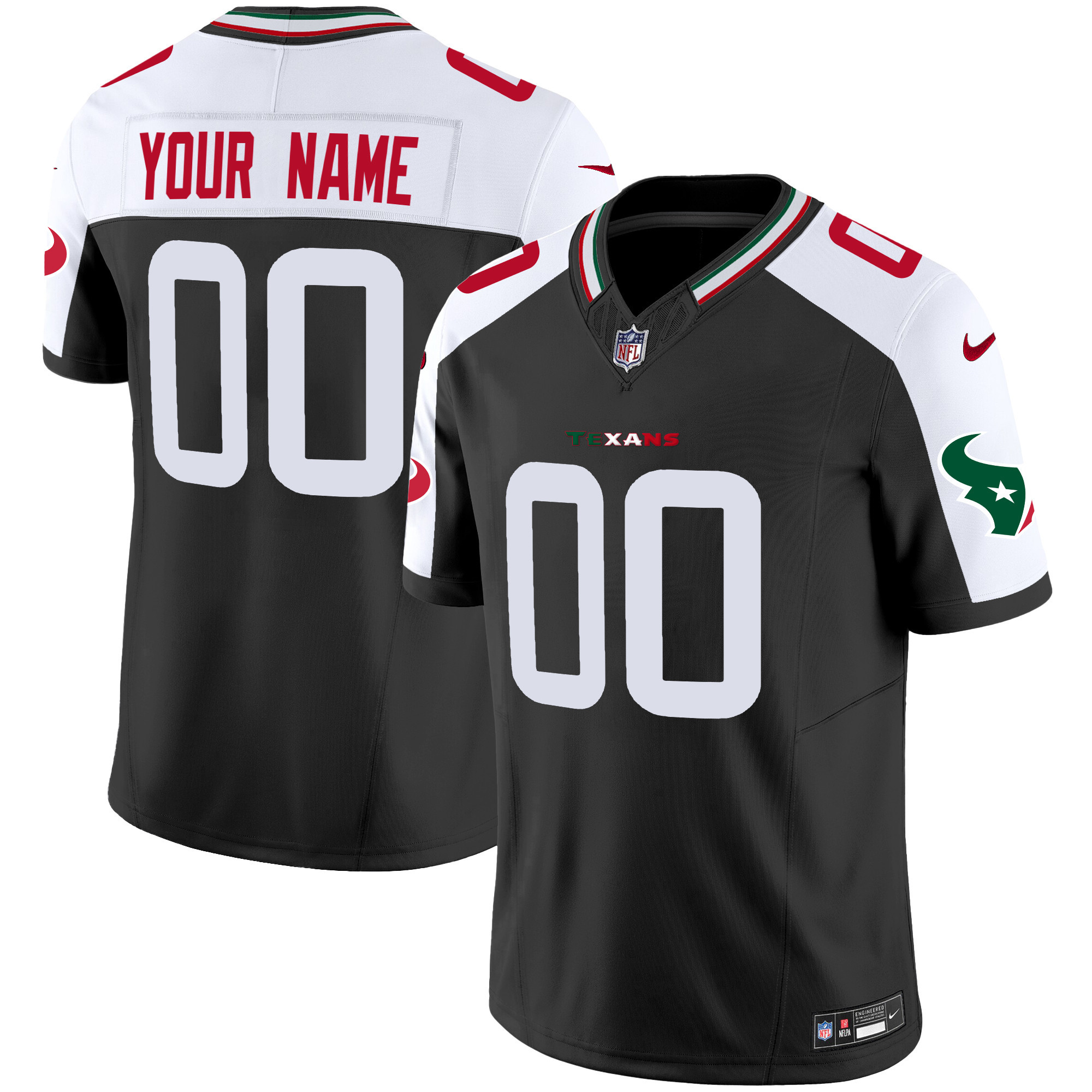 Men's Houston Texans Mexico Vapor Limited Custom Alternate Jersey - All Stitched
