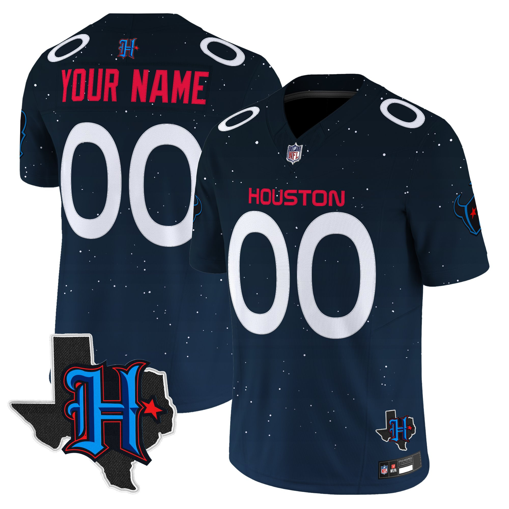 Men's Houston Texans 'Space City Edition' Vapor Limited Custom Custom Jersey - All Stitched