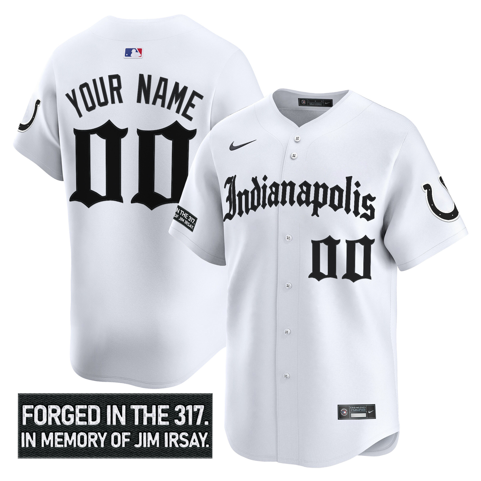 Men's Indianapolis Colts 'Jim Irsay Tribute' Vapor Baseball Custom White Jersey - All Stitched
