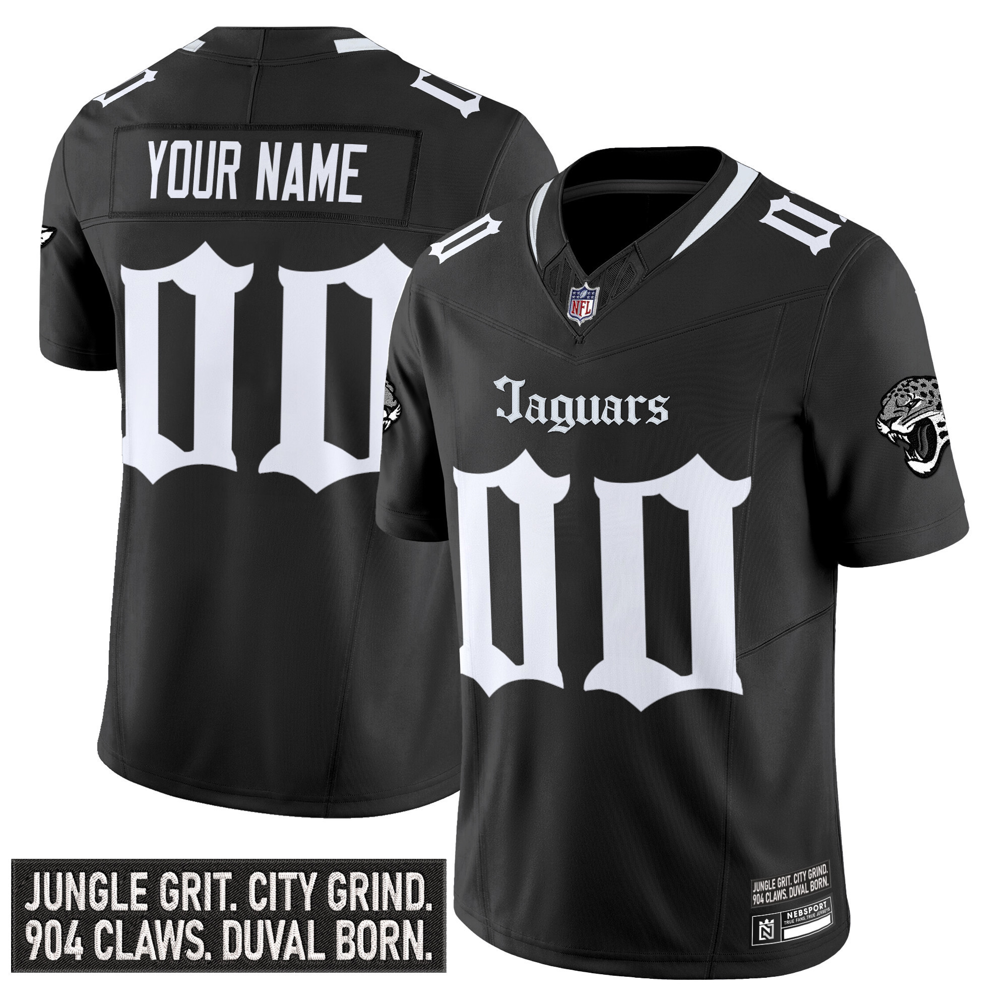 Men's Jacksonville Jaguars 'Gothic Duvall Shadows Edition' Vapor Custom Black Jersey - All Stitched