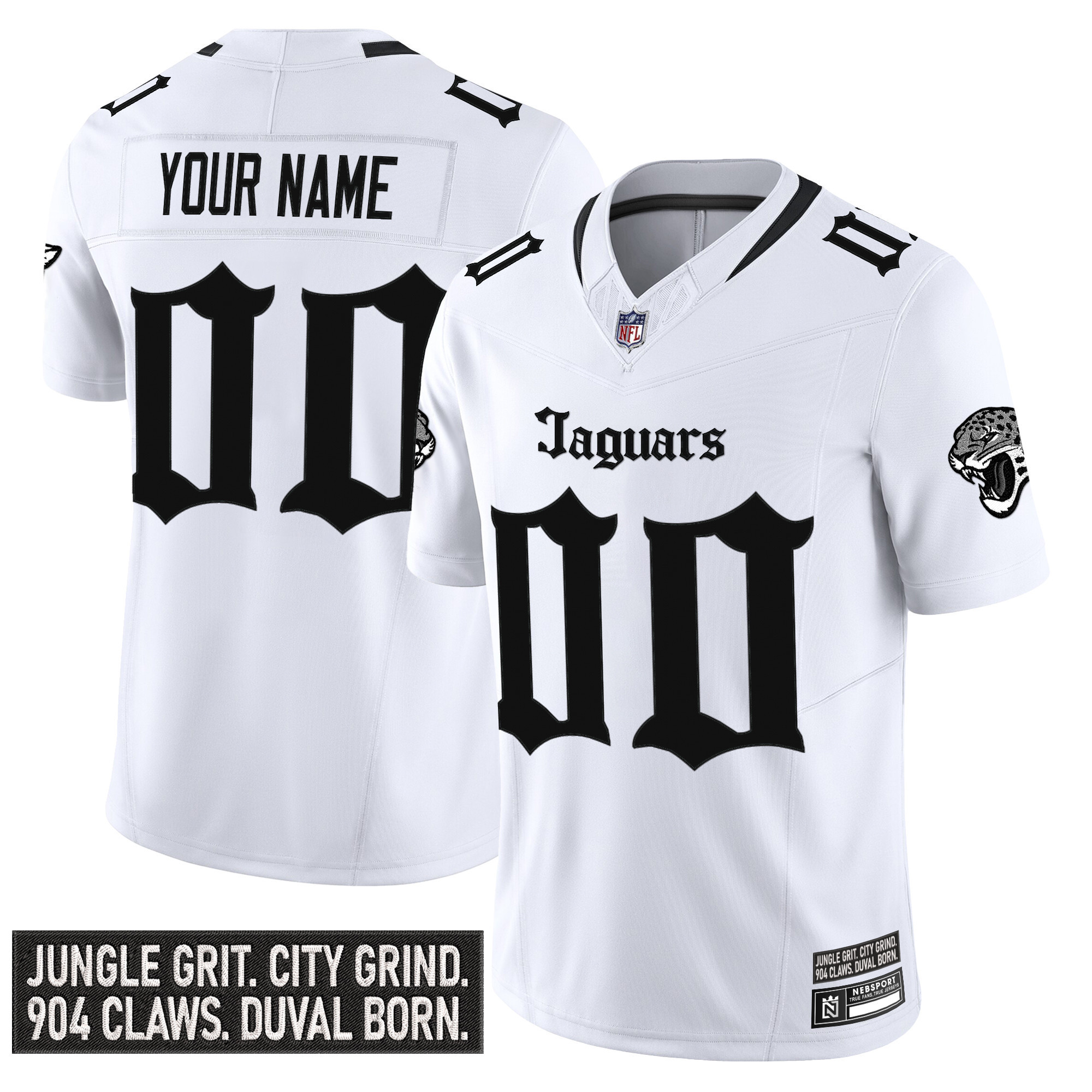 Men's Jacksonville Jaguars 'Gothic Duvall Shadows Edition' Vapor Custom White Jersey - All Stitched