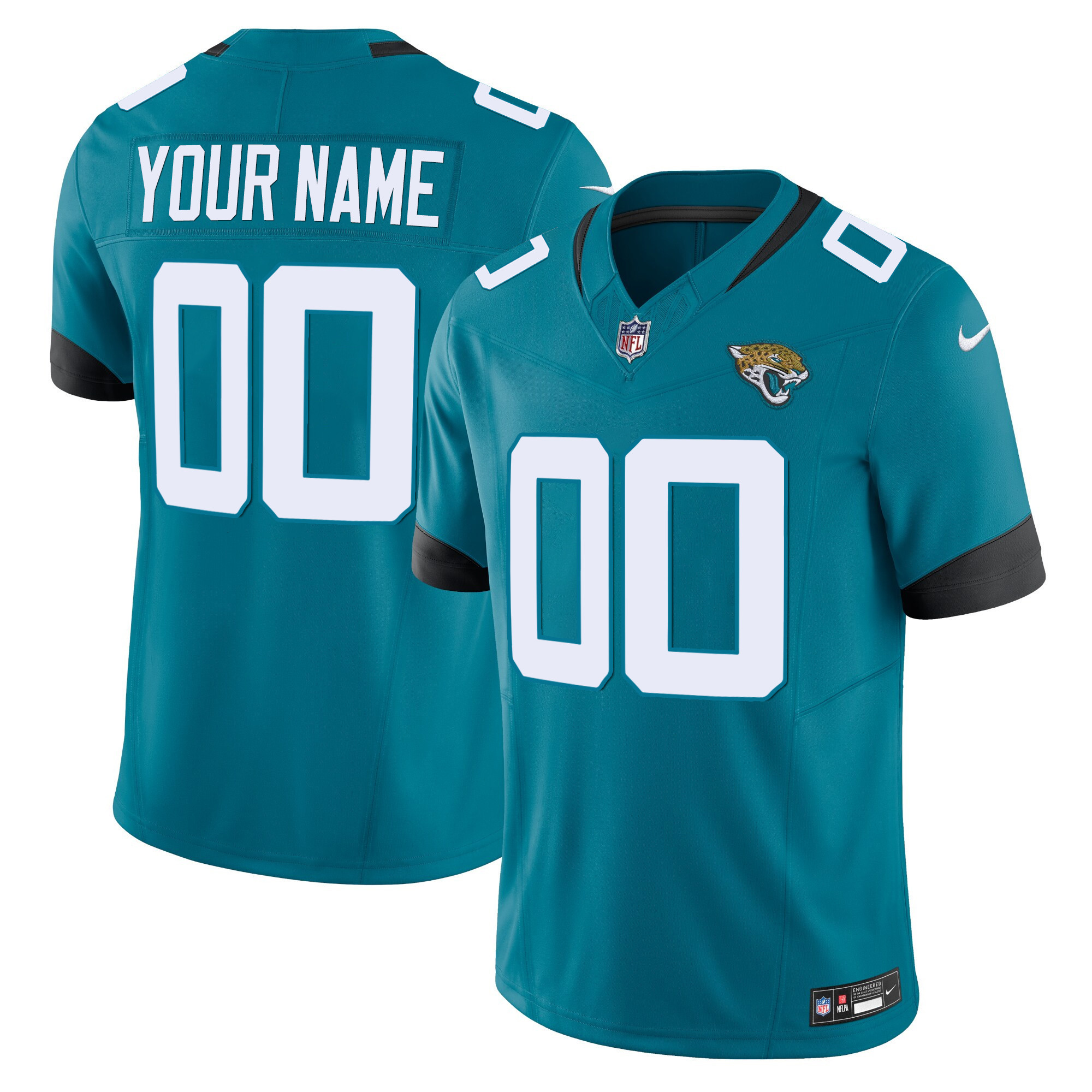 Men's Jacksonville Jaguars Vapor Limited Custom Teal Jersey - All Stitched