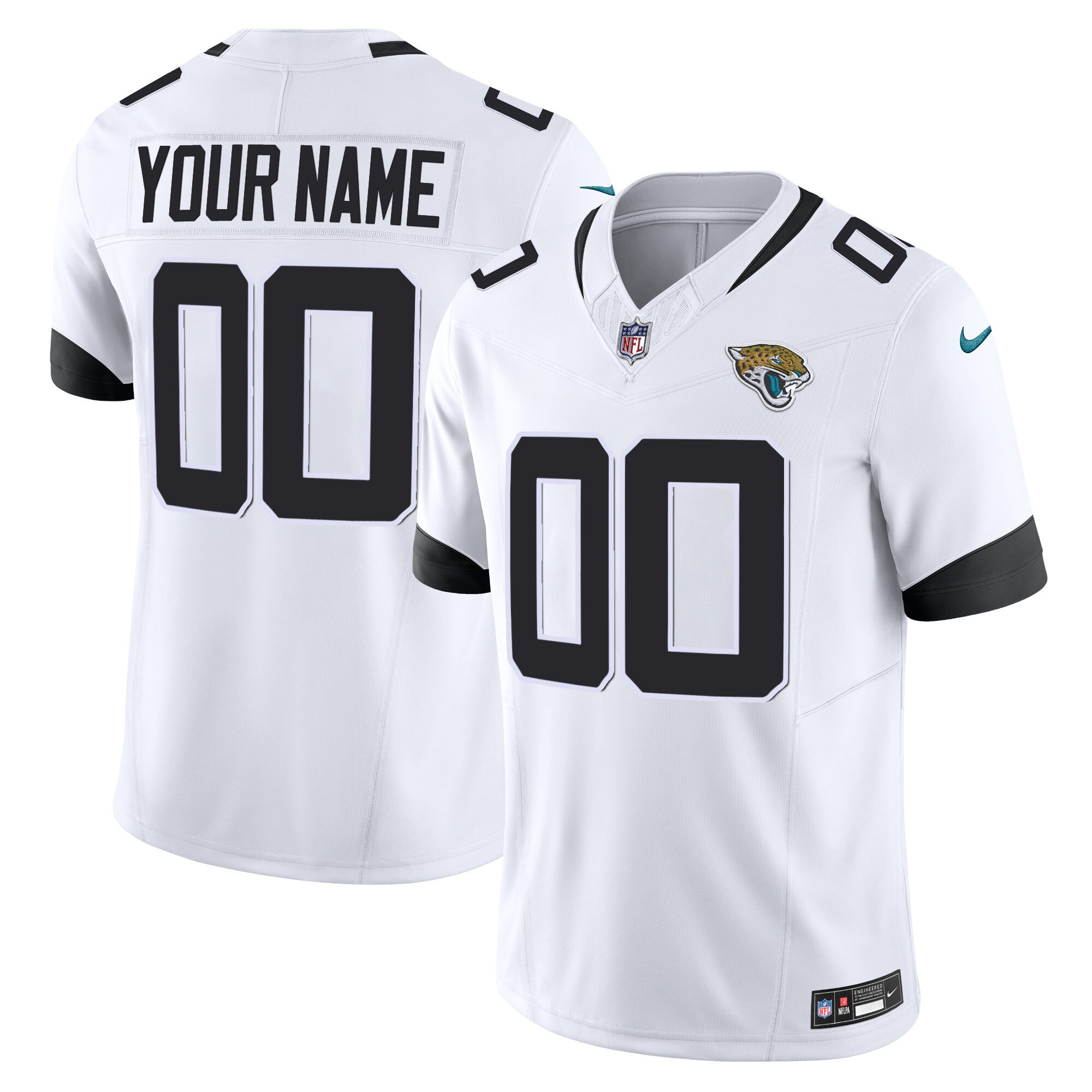Men's Jacksonville Jaguars Vapor Limited Custom White Jersey - All Stitched