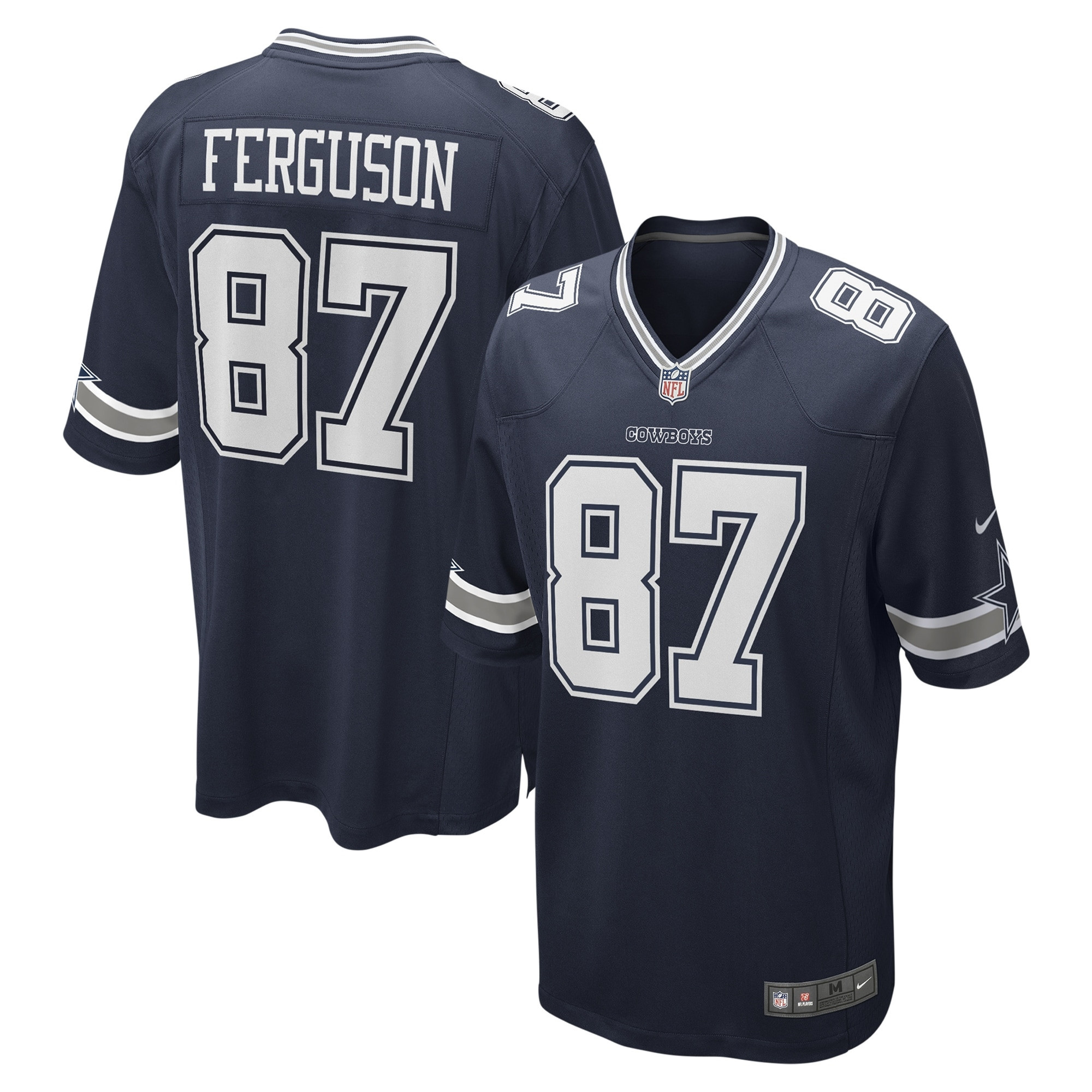 Men's Jake Ferguson Dallas Cowboys Navy Jersey - All Stitched