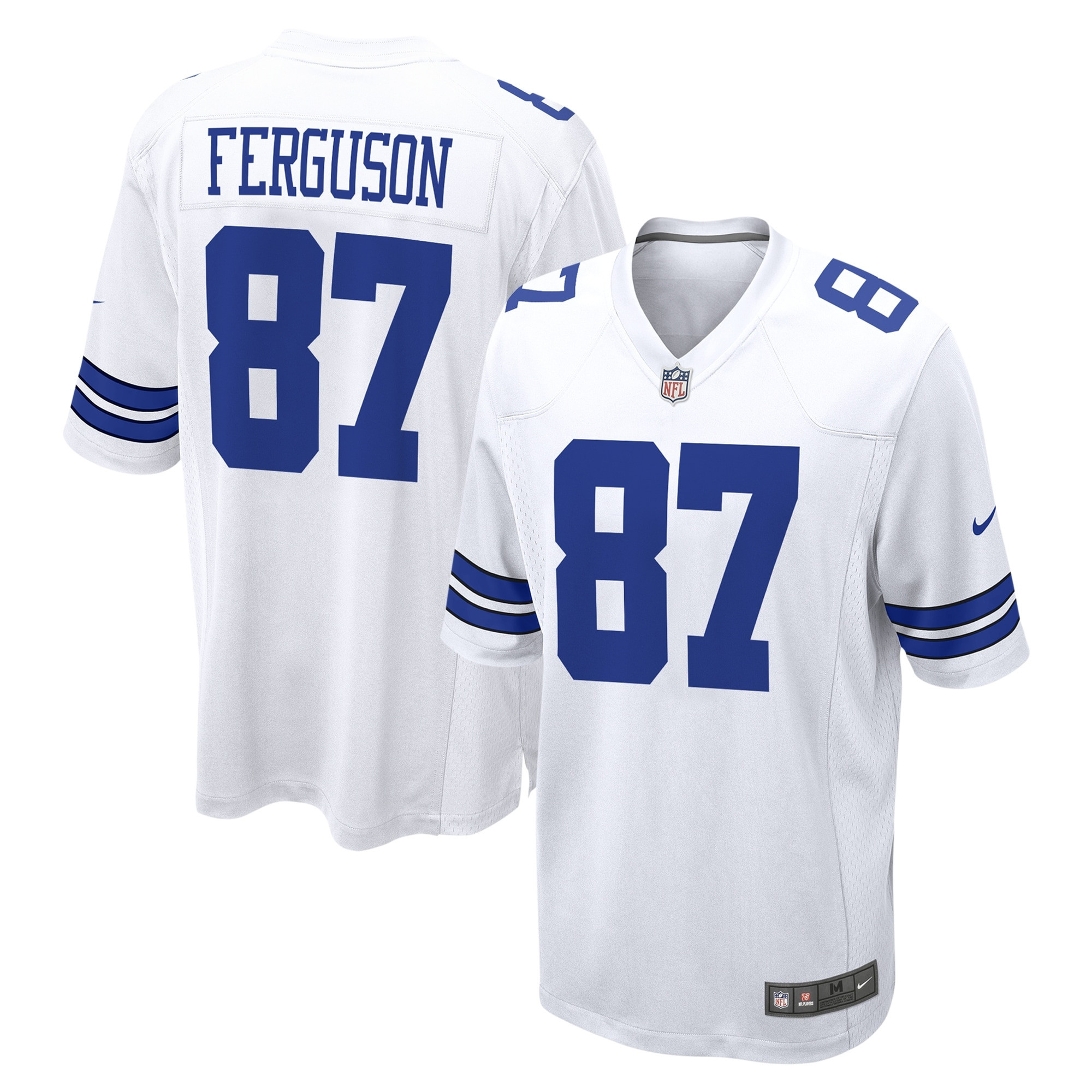 Men's Jake Ferguson Dallas Cowboys White Jersey - All Stitched