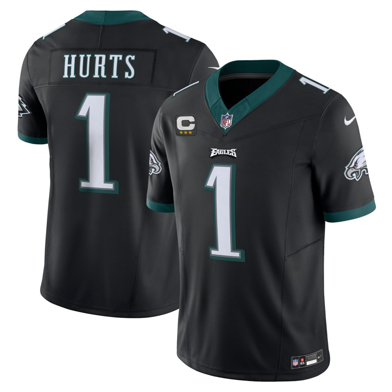 Men's Jalen Hurts Philadelphia Eagles Vapor F.U.S.E. Limited Black Jersey - All Stitched