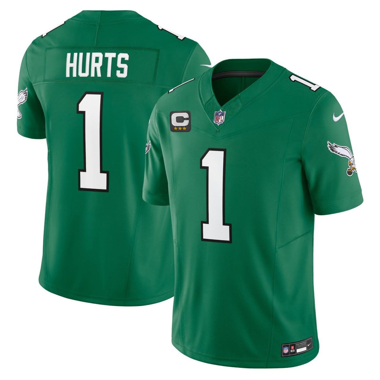 Men's Jalen Hurts Philadelphia Eagles Vapor F.U.S.E. Limited Kelly Green Jersey - All Stitched