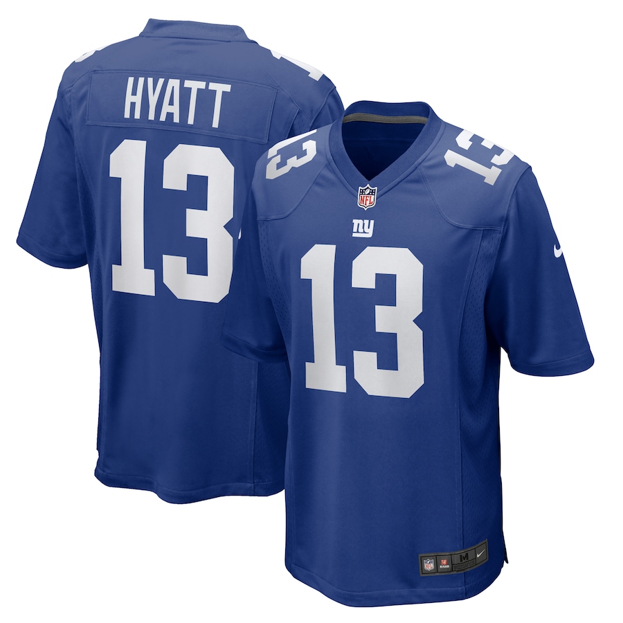 Men's Jalin Hyatt New York Giants Game Royal Jersey - All Stitched