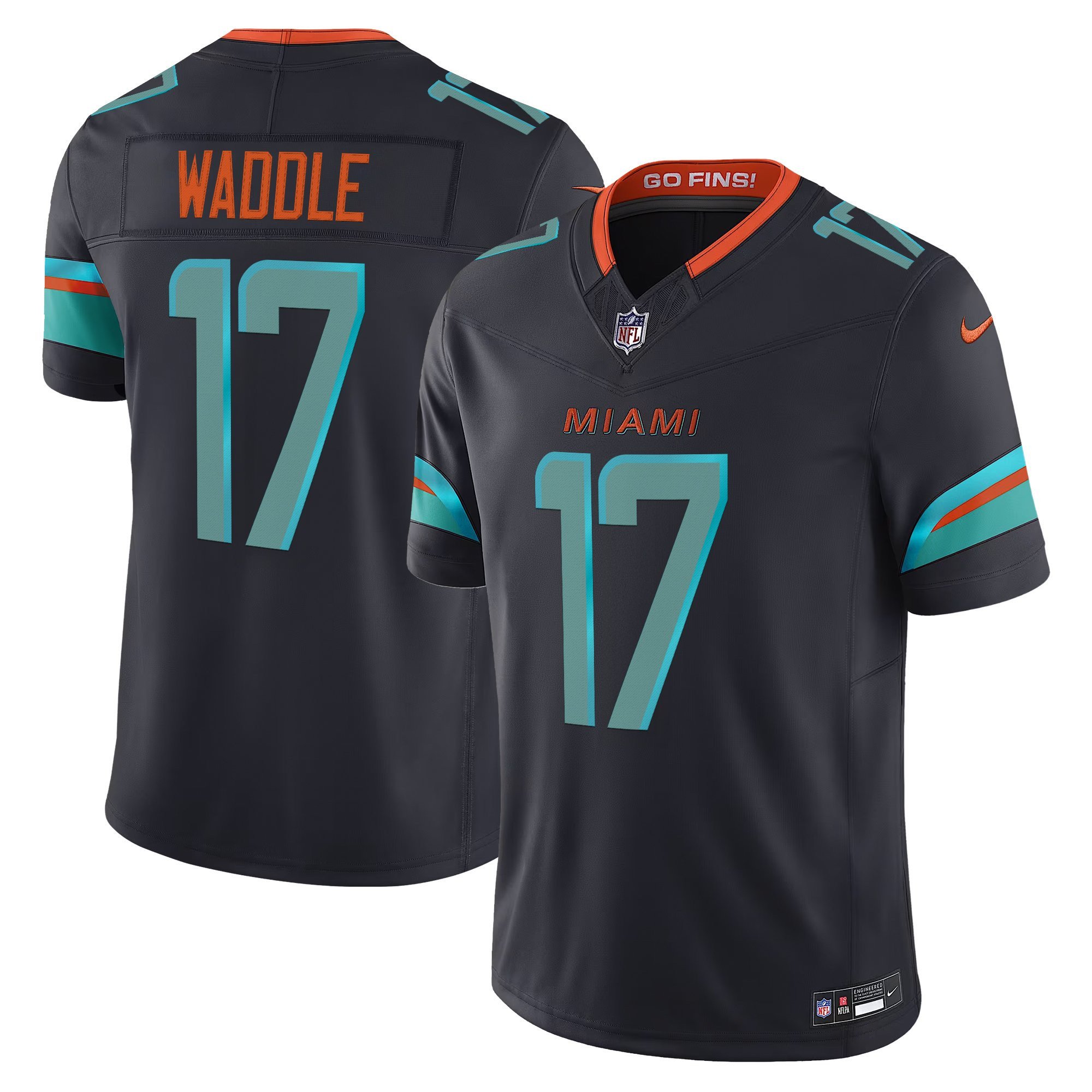 Men's Jaylen Waddle Miami Dolphins 2025 "Rivalries" Vapor Limited Jersey - All Stitched