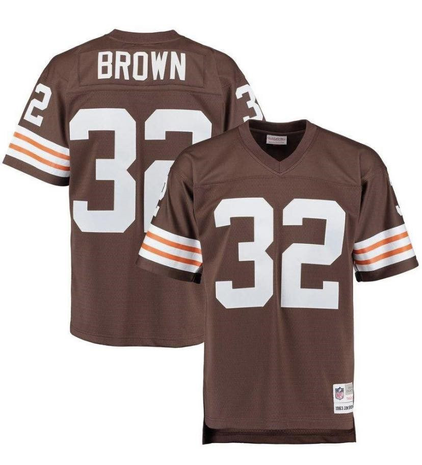 Men's Jim Brown Cleveland Browns 1963 Brown Brown Jersey - All Stitched