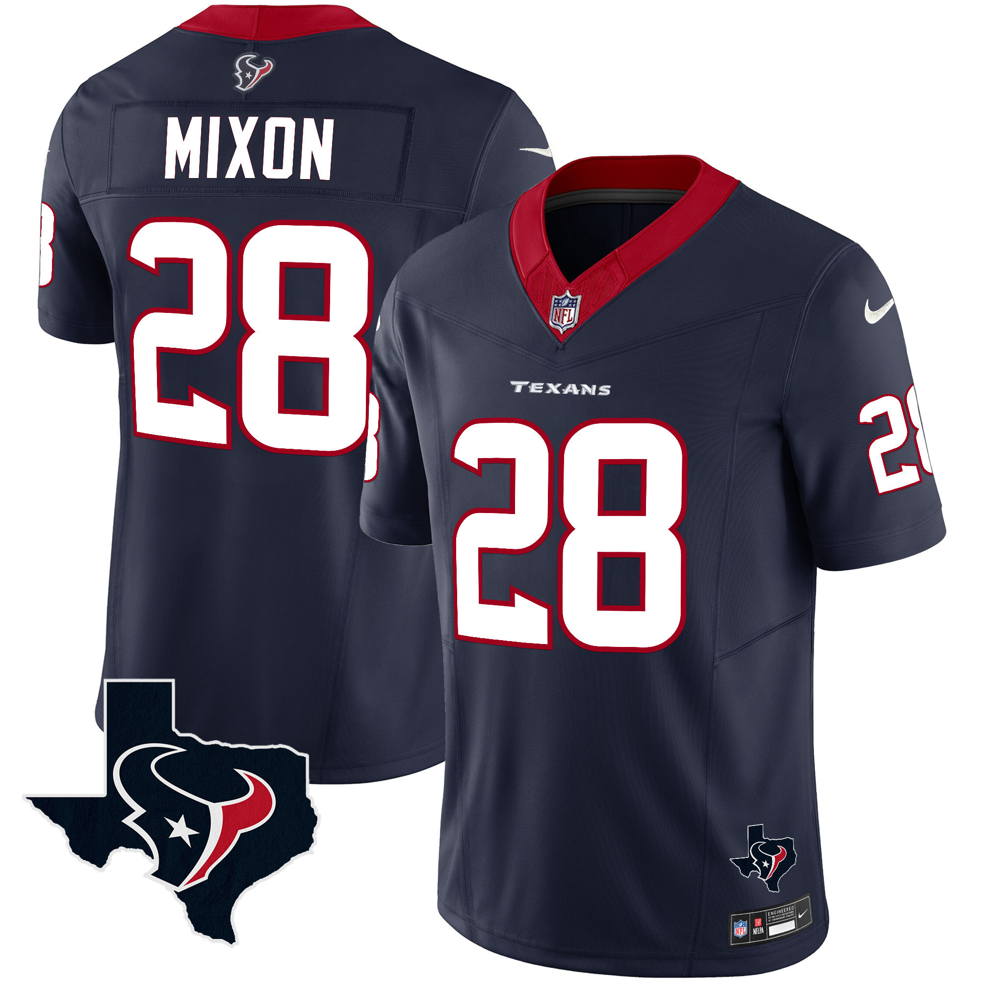 Men's Joe Mixon Houston Texans Vapor Limited Navy Jersey - All Stitched