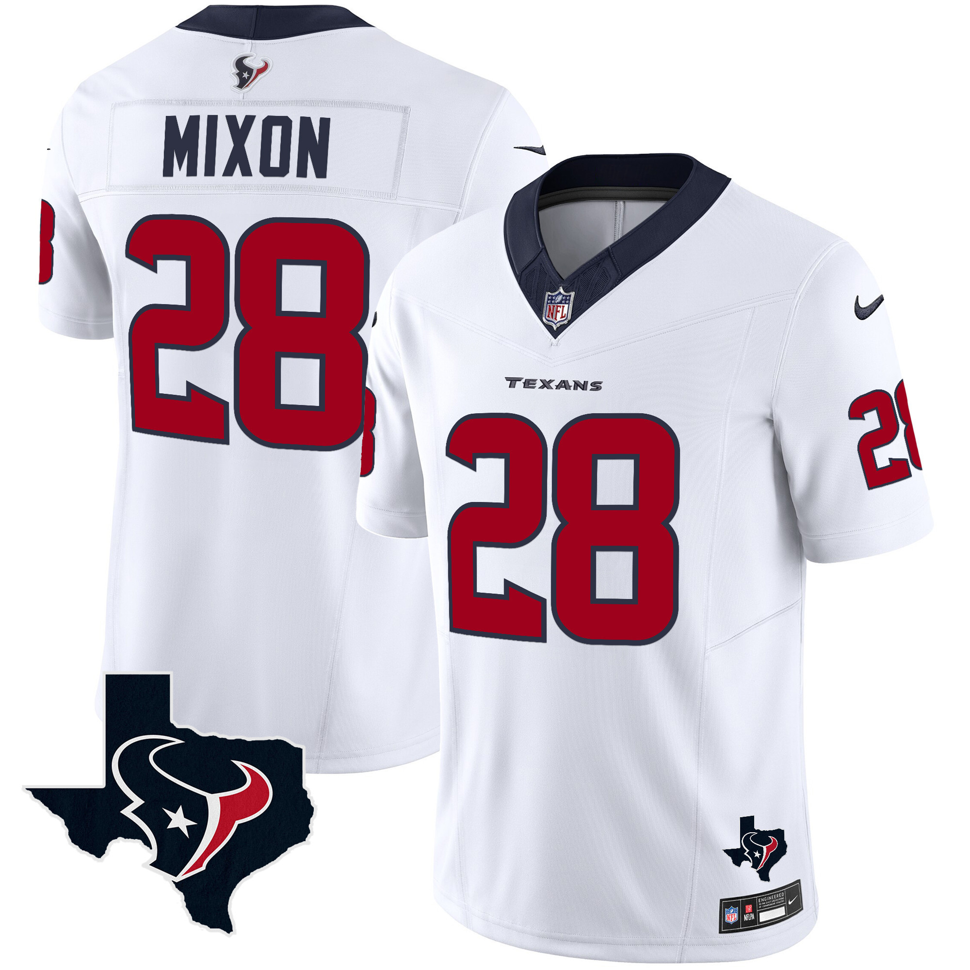 Men's Joe Mixon Houston Texans Vapor Limited White Jersey - All Stitched