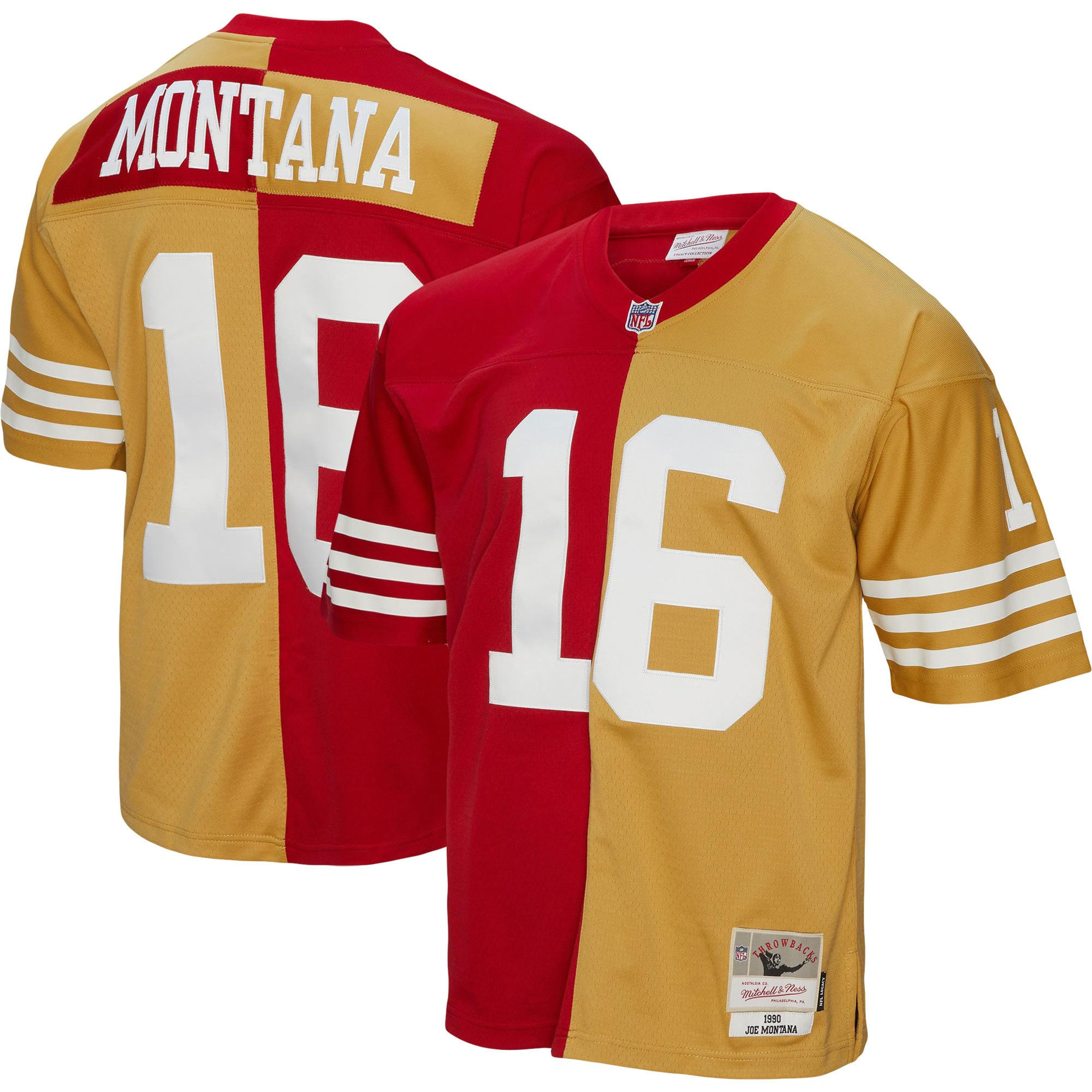 Men's Joe Montana San Francisco 49ers Split Jersey - All Stitched