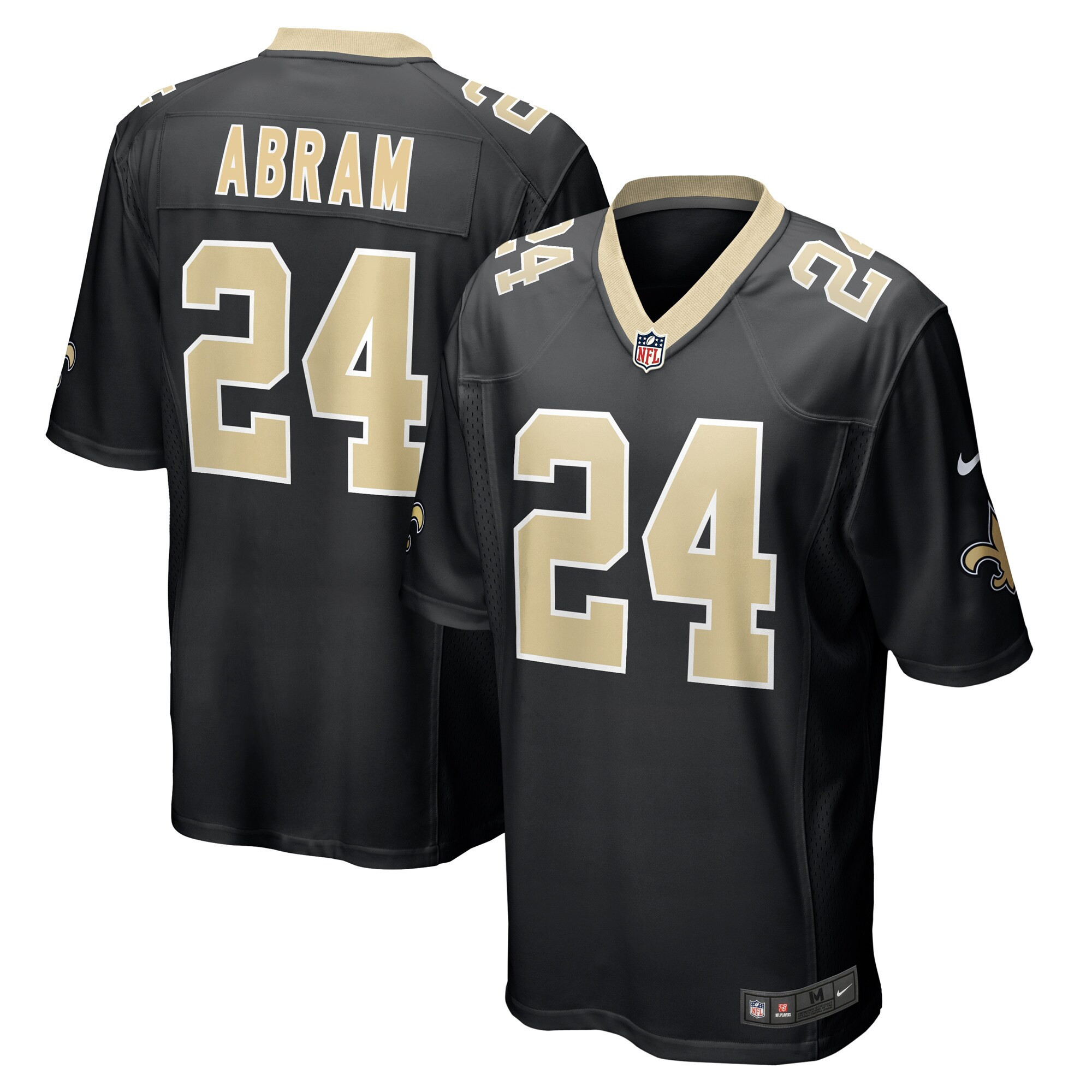 Men's Johnathan Abram New Orleans Saints Black Black Jersey - All Stitched