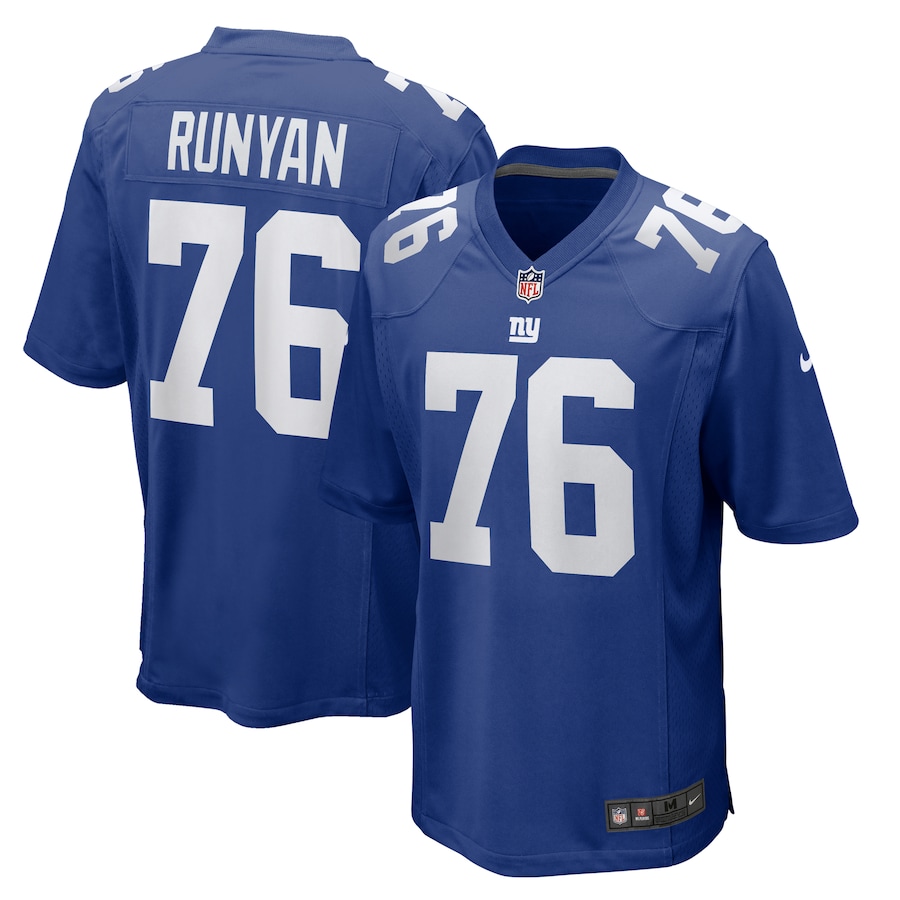 Men's Jon Runyan New York Giants Game Royal Jersey - All Stitched