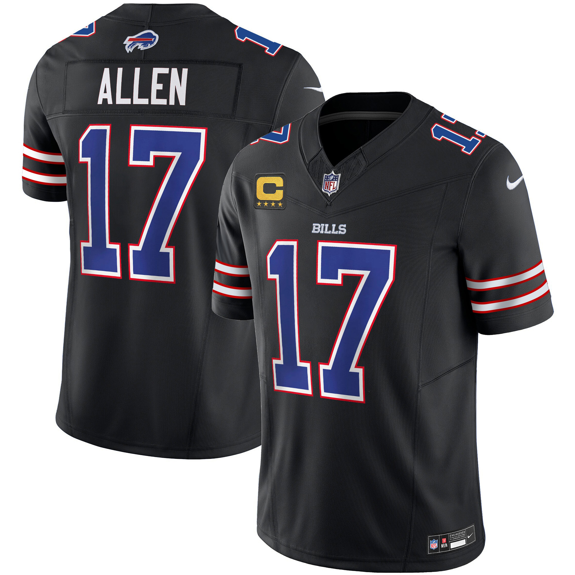 Men's Josh Allen Buffalo Bills Vapor Limited Black Jersey - All Stitched