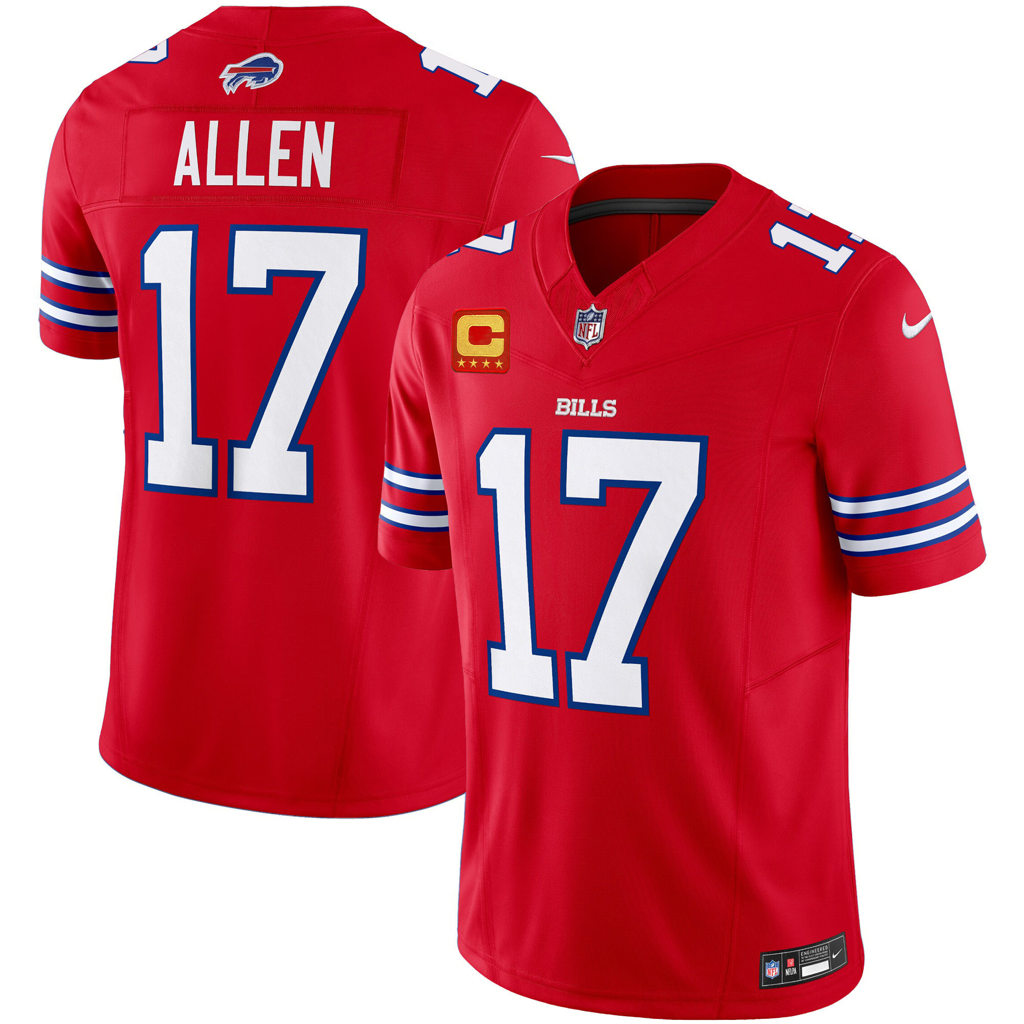 Men's Josh Allen Buffalo Bills Vapor Limited Red Jersey - All Stitched