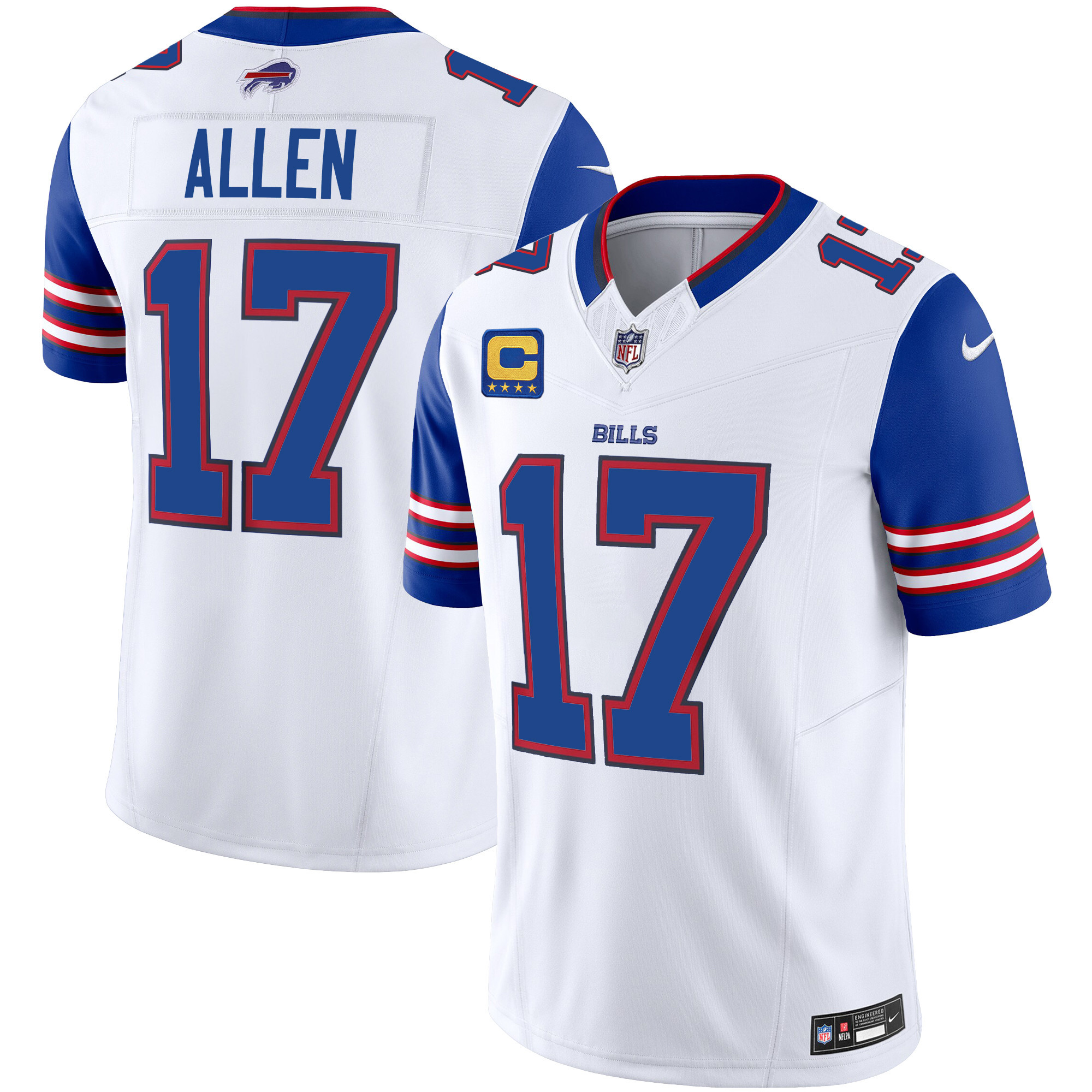 Men's Josh Allen Buffalo Bills Vapor Limited Royal Sleeves Jersey - All Stitched