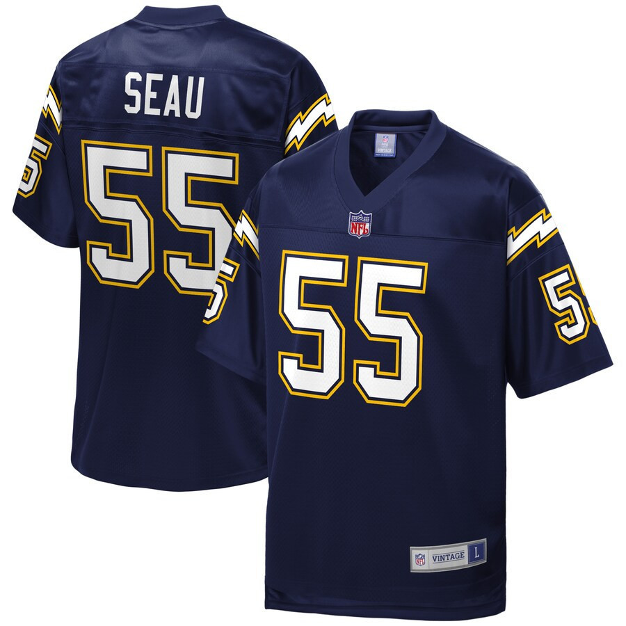 Men's Junior Seau San Diego Los Angeles Chargers Navy Navy Jersey - All Stitched