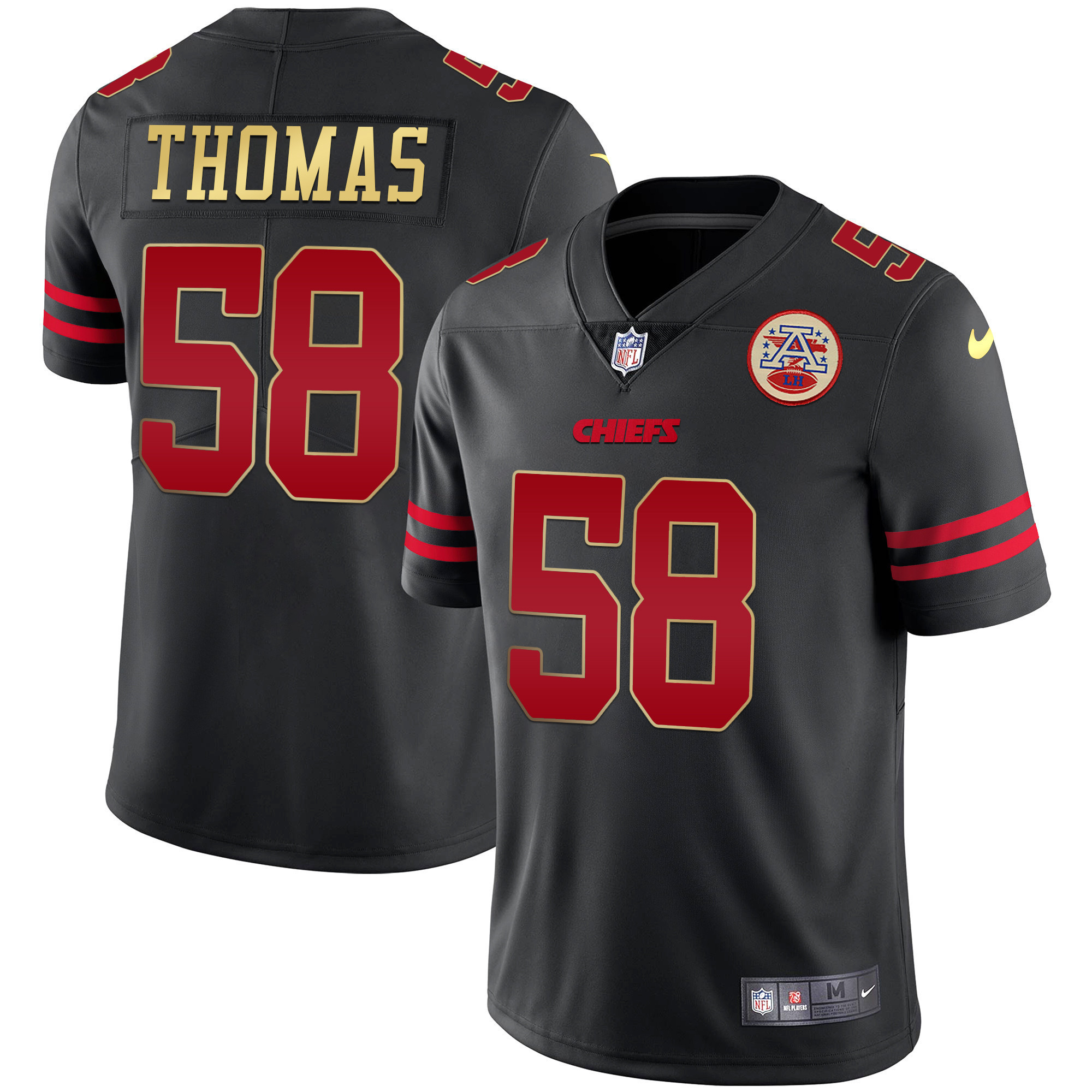 Men's Kansas City Chiefs Black Red Vapor Derrick Thomas Jersey - All Stitched