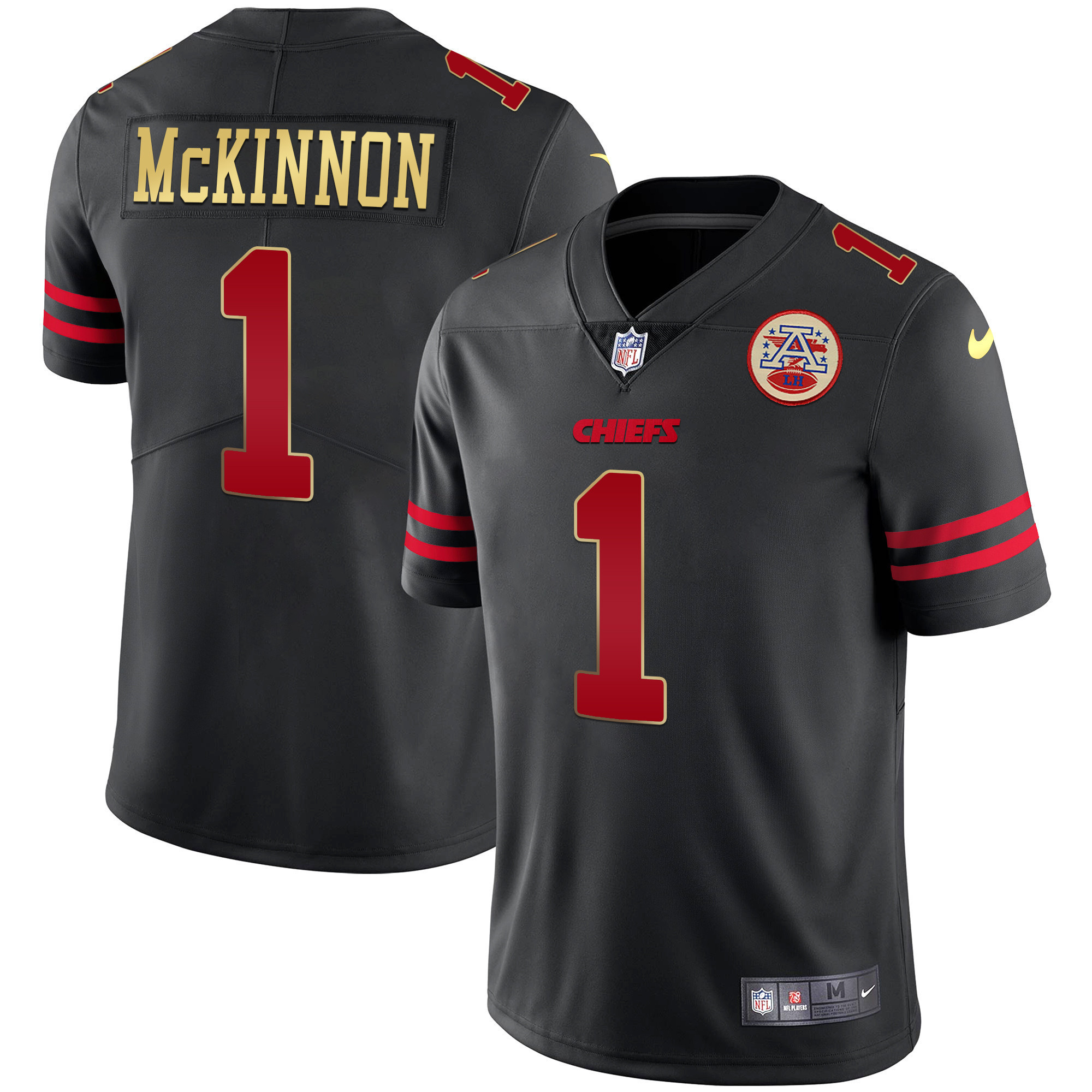 Men's Kansas City Chiefs Black Red Vapor Jerick McKinnon Jersey - All Stitched