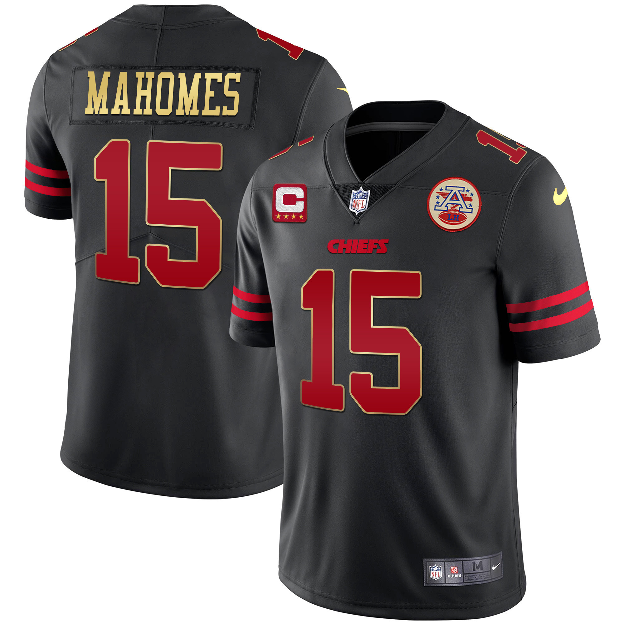 Men's Kansas City Chiefs Black Red Vapor Patrick Mahomes Jersey - All Stitched