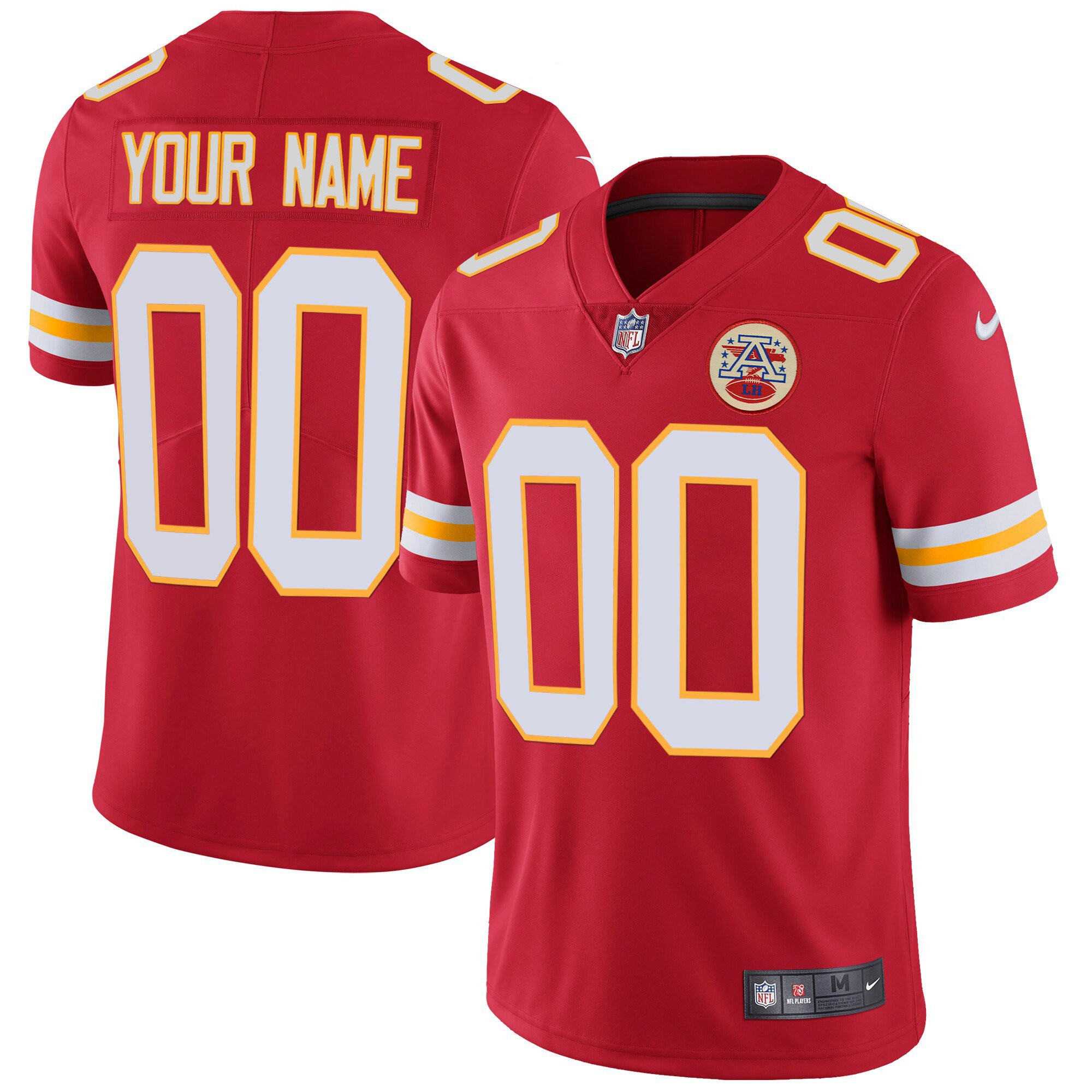 Men's Kansas City Chiefs Custom Name & Number Red Jersey - All Stitched
