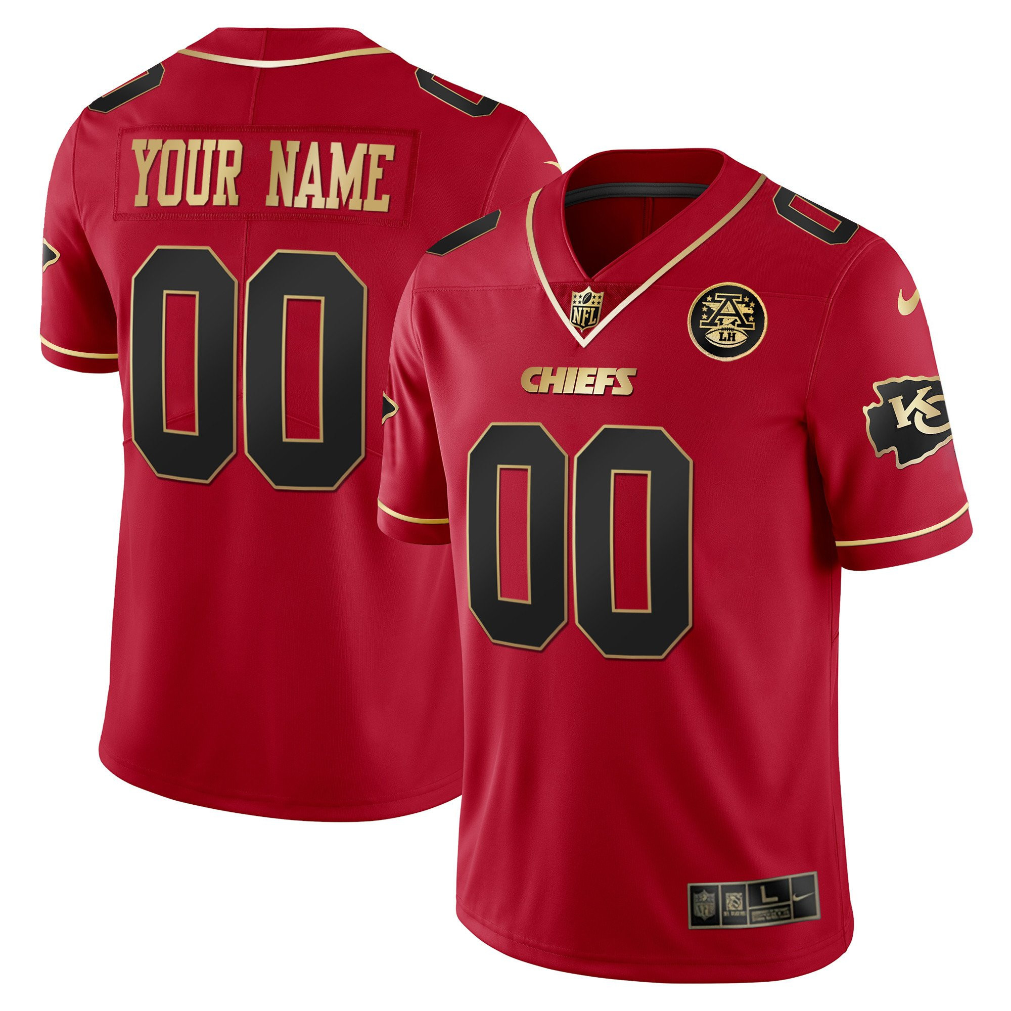 Men's Kansas City Chiefs Custom Name & Number Red Special Jersey - All Stitched