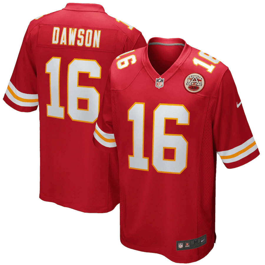Men's Kansas City Chiefs Len Dawson Red Game Retired Player - All Stitched Game Player Red Jersey - All Stitched