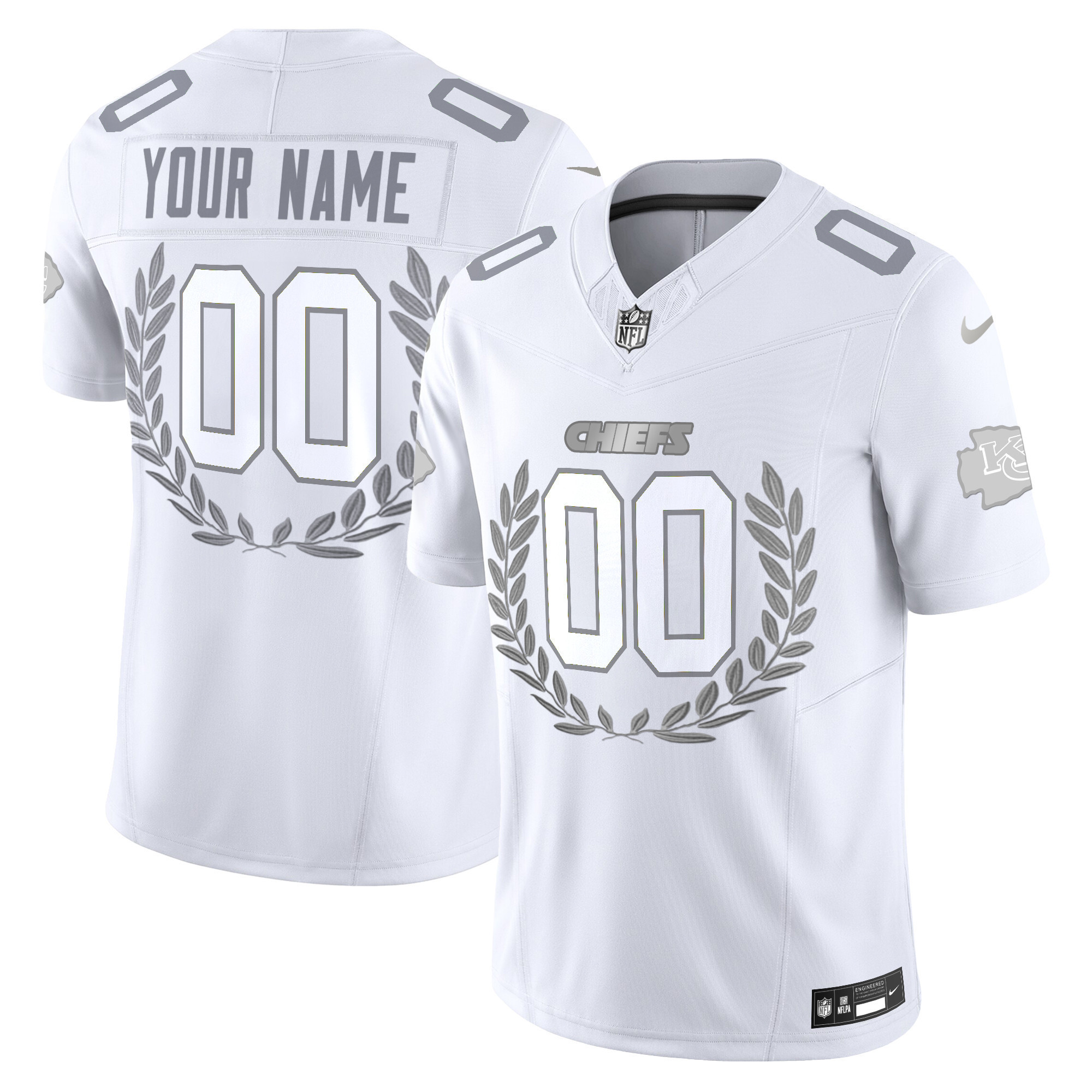 Men's Kansas City Chiefs Platinum MVP Vapor Limited Custom Custom Jersey - All Stitched